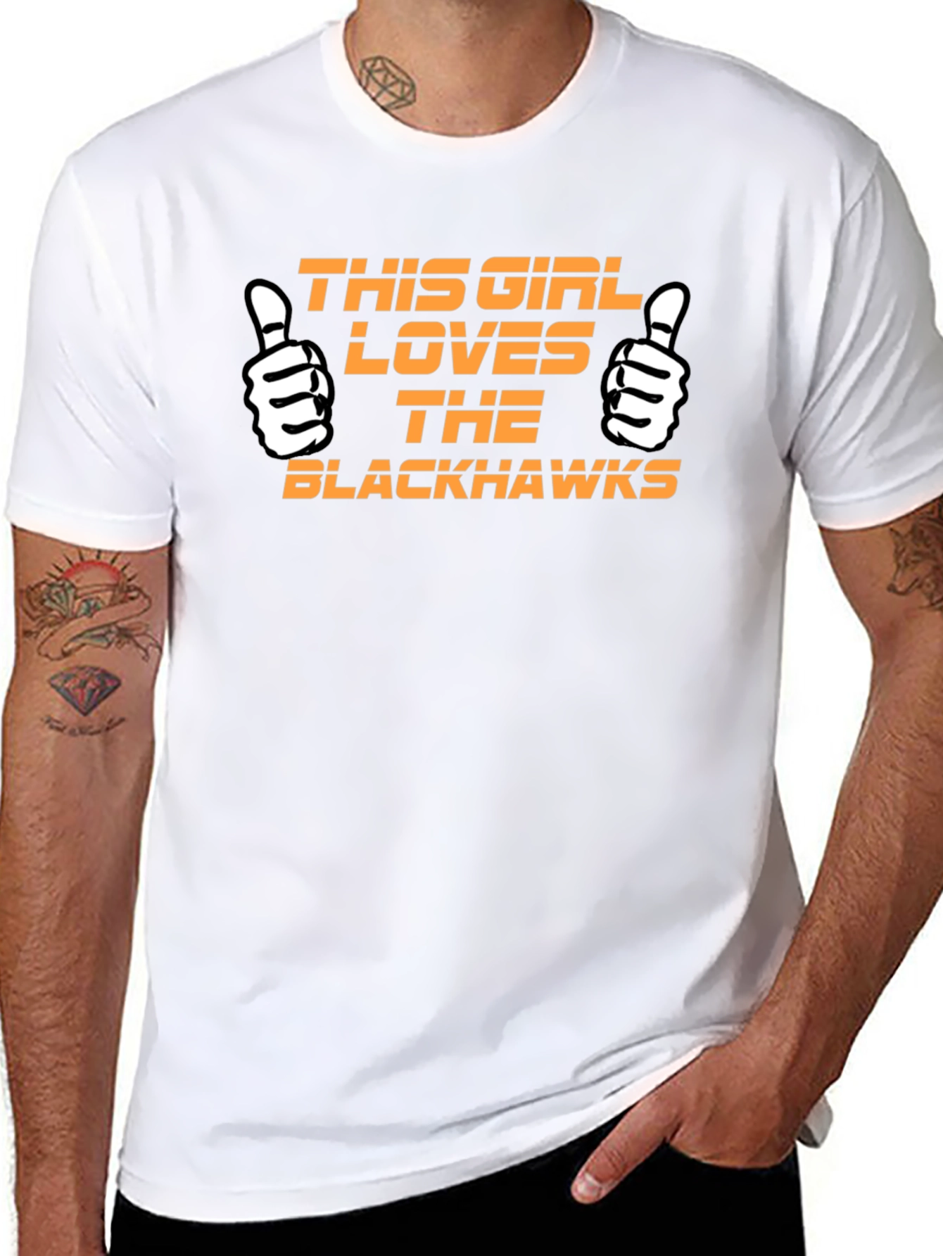 Black T-Shirt - This Girl Loves Blackhawks