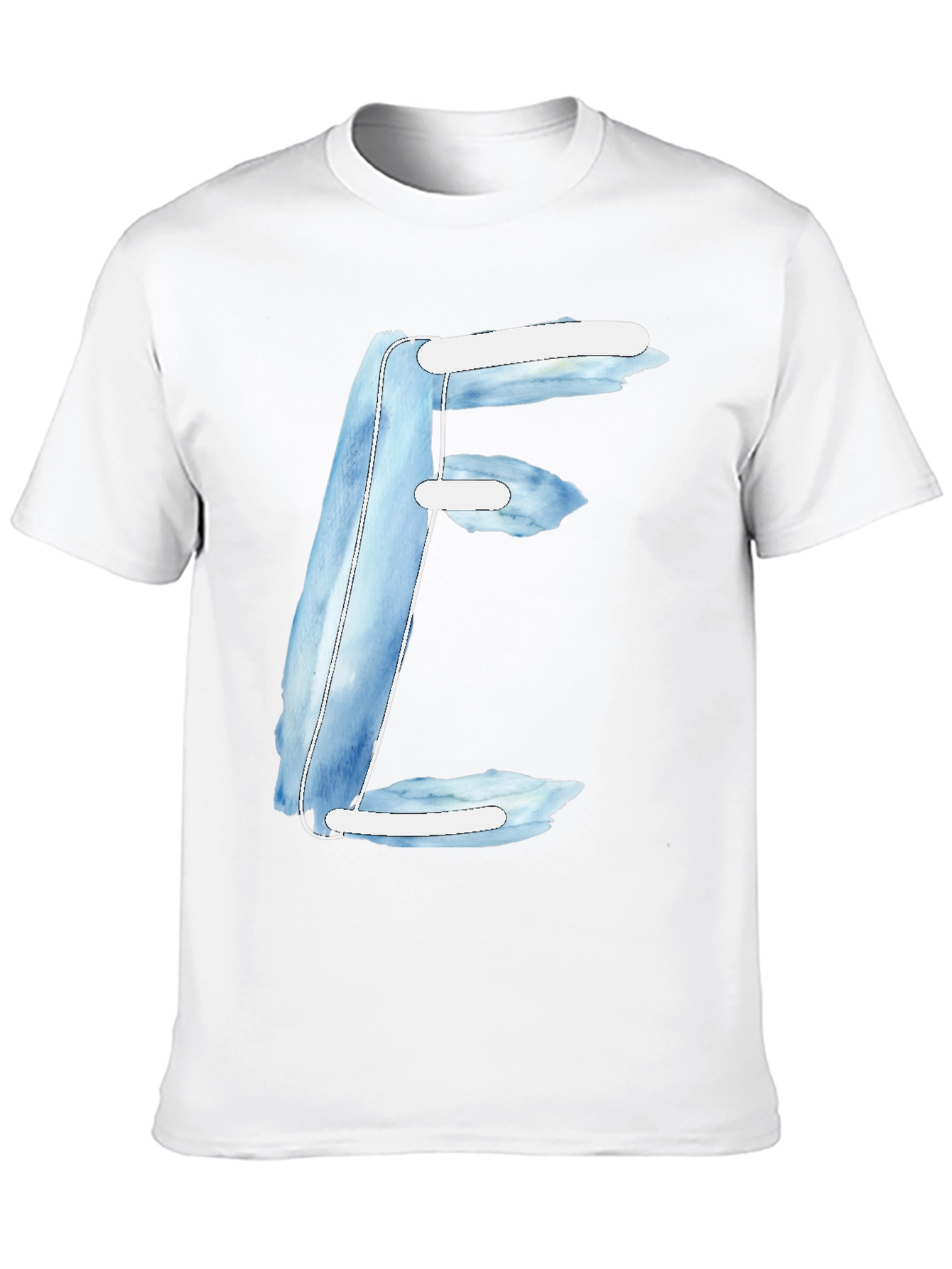 Artistic Letter E Graphic Tee - Soft Black Cotton