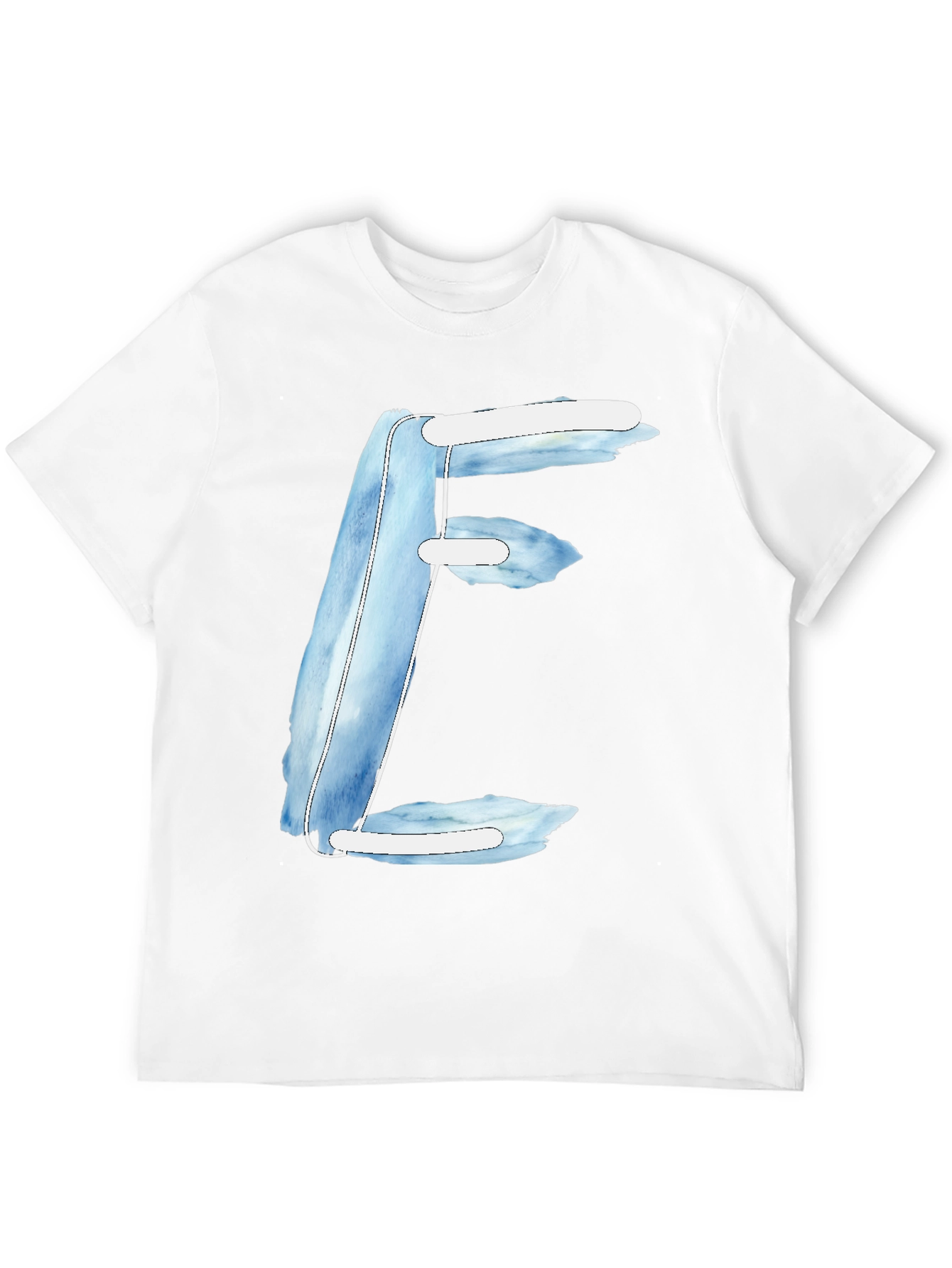 Artistic Letter E Graphic Tee - Soft Black Cotton