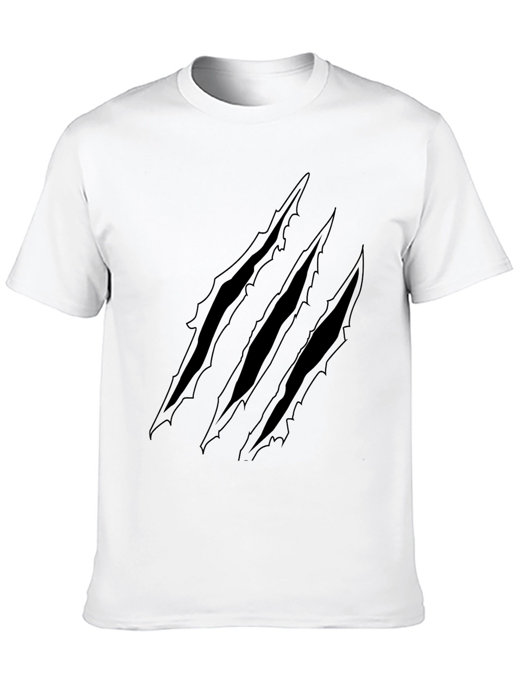 Claw Mark Graphic Print Black T-Shirt