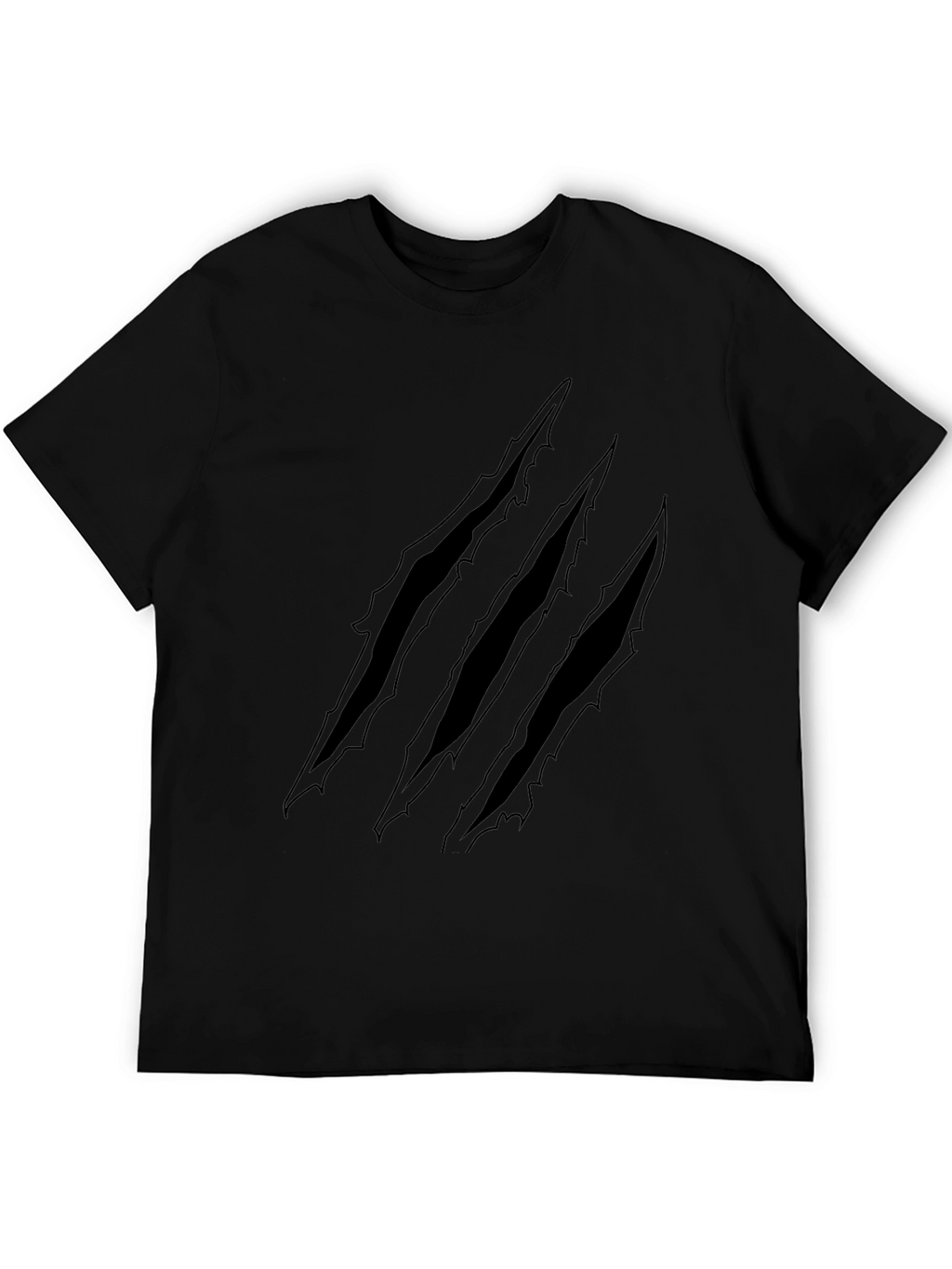 Claw Mark Graphic Print Black T-Shirt