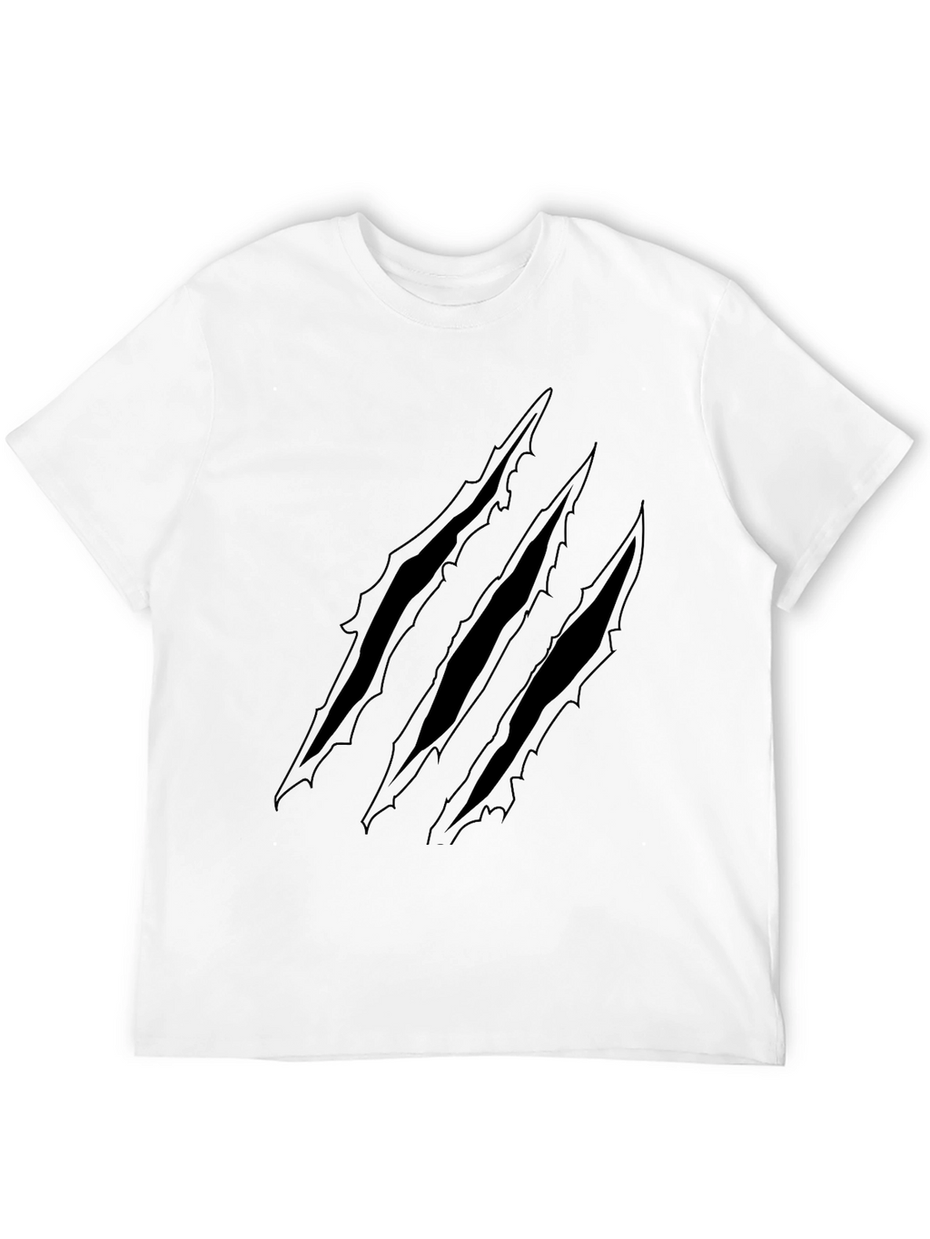 Claw Mark Graphic Print Black T-Shirt