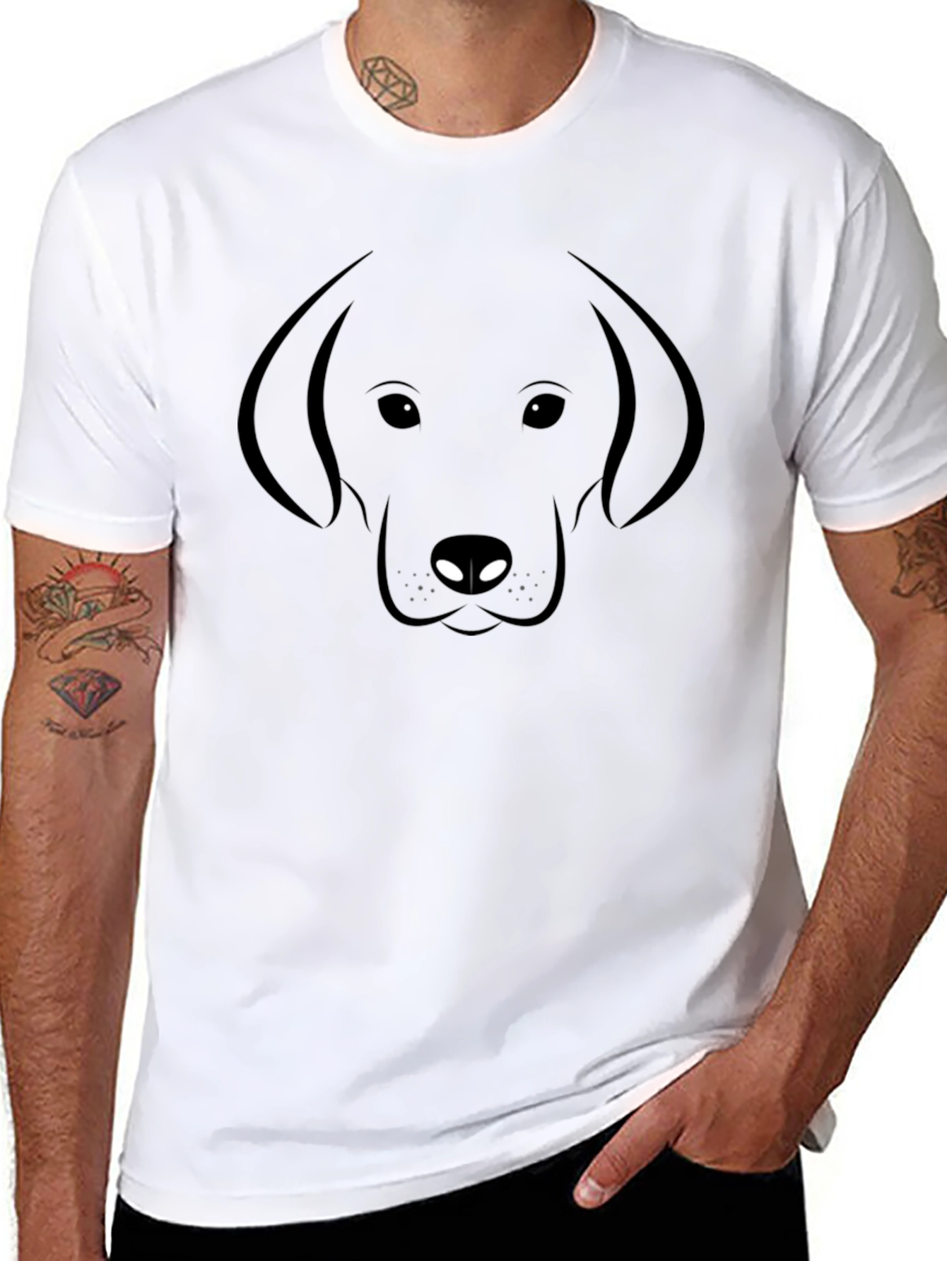 Black Dog Graphic Tee - Minimalist Style