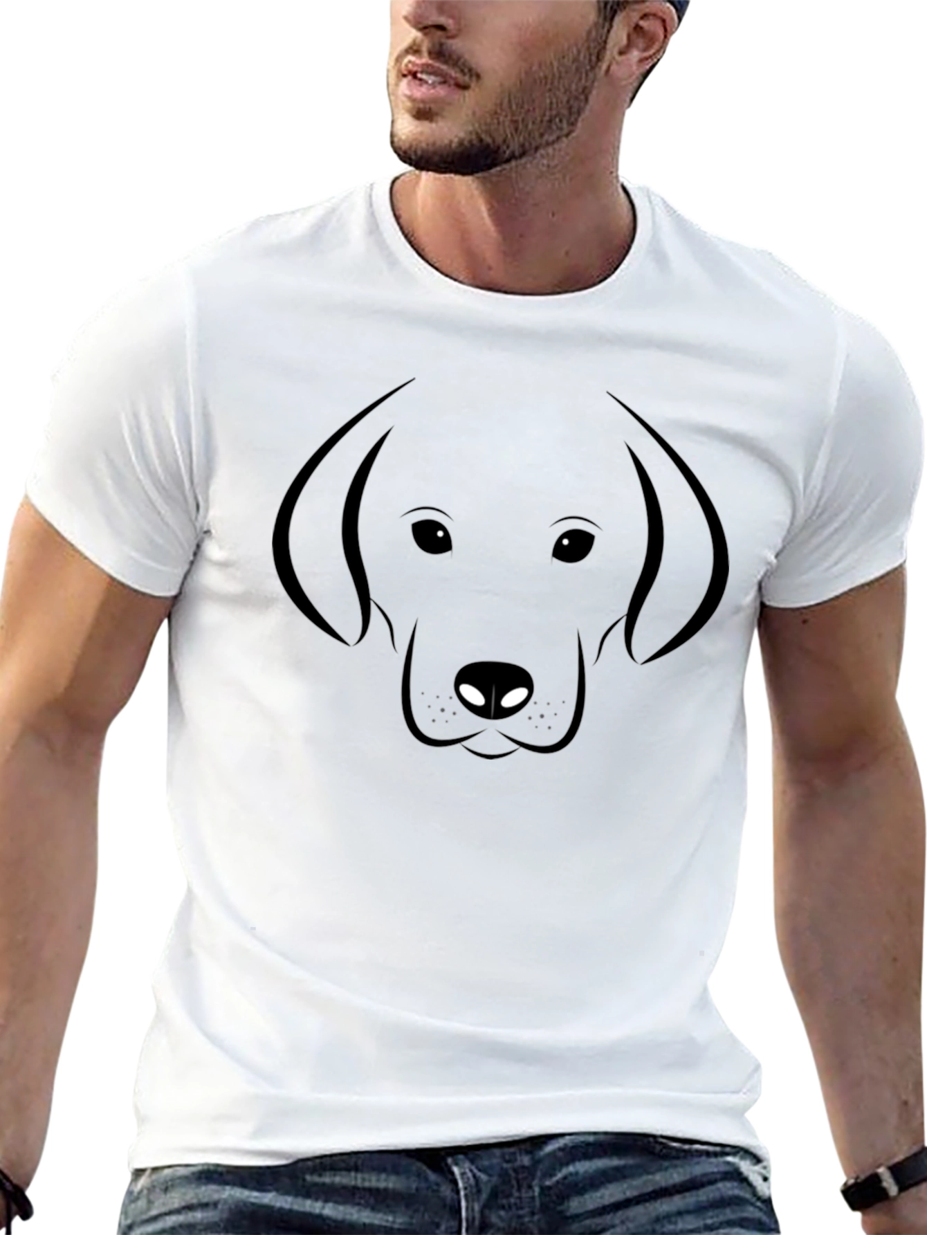 Black Dog Graphic Tee - Minimalist Style