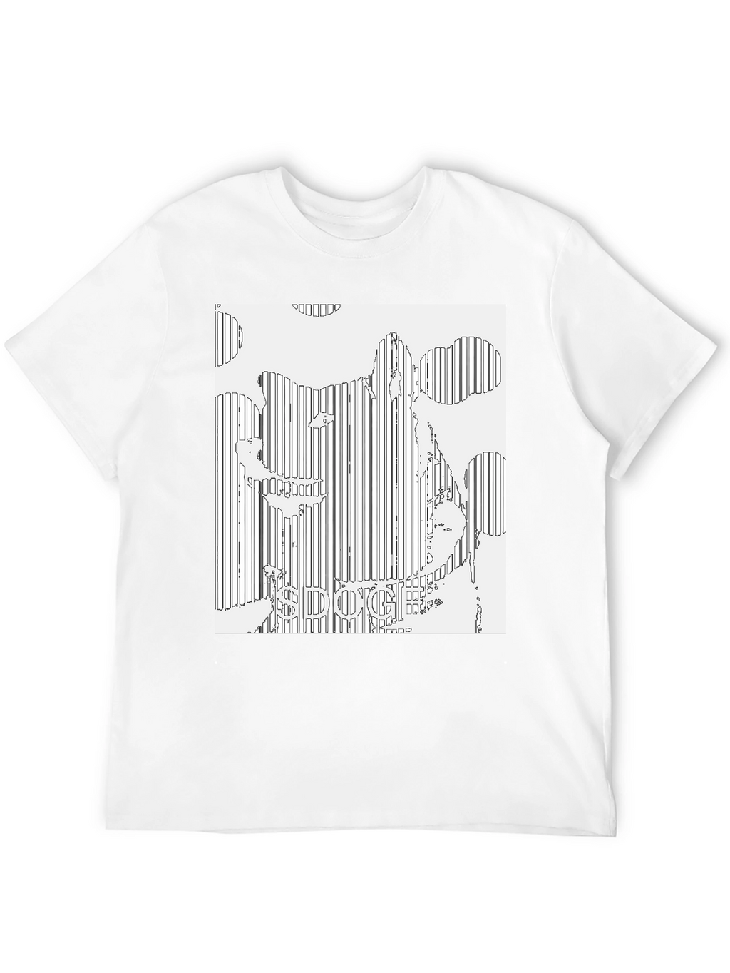 Doge Line Art Black T-Shirt