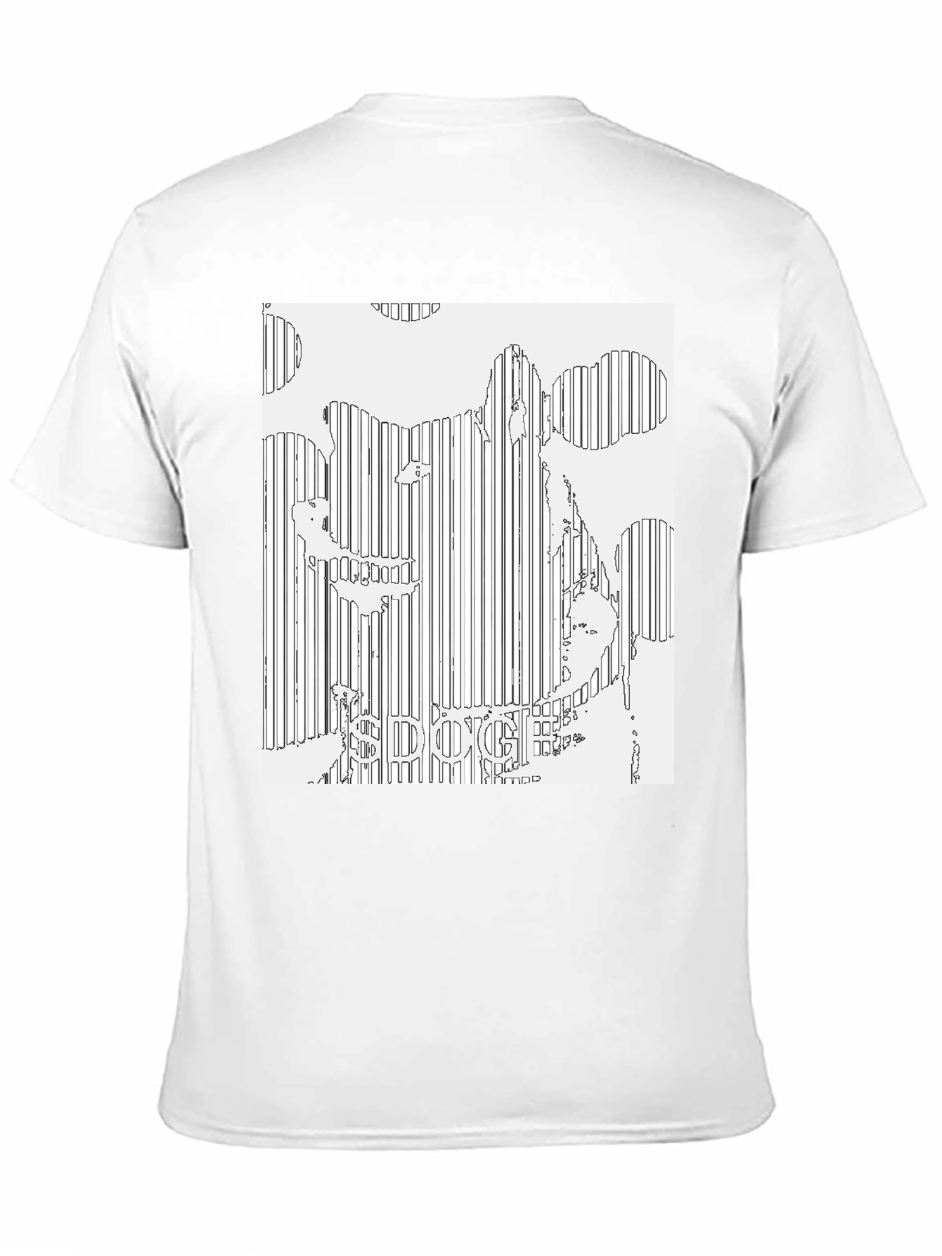 Doge Line Art Black T-Shirt