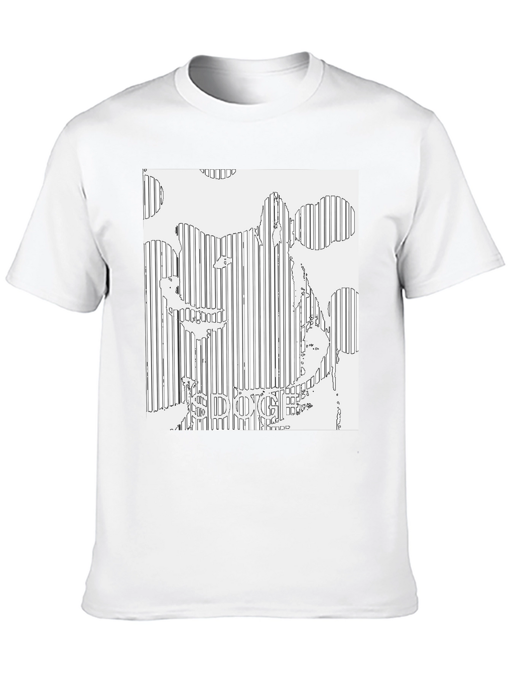 Doge Line Art Black T-Shirt