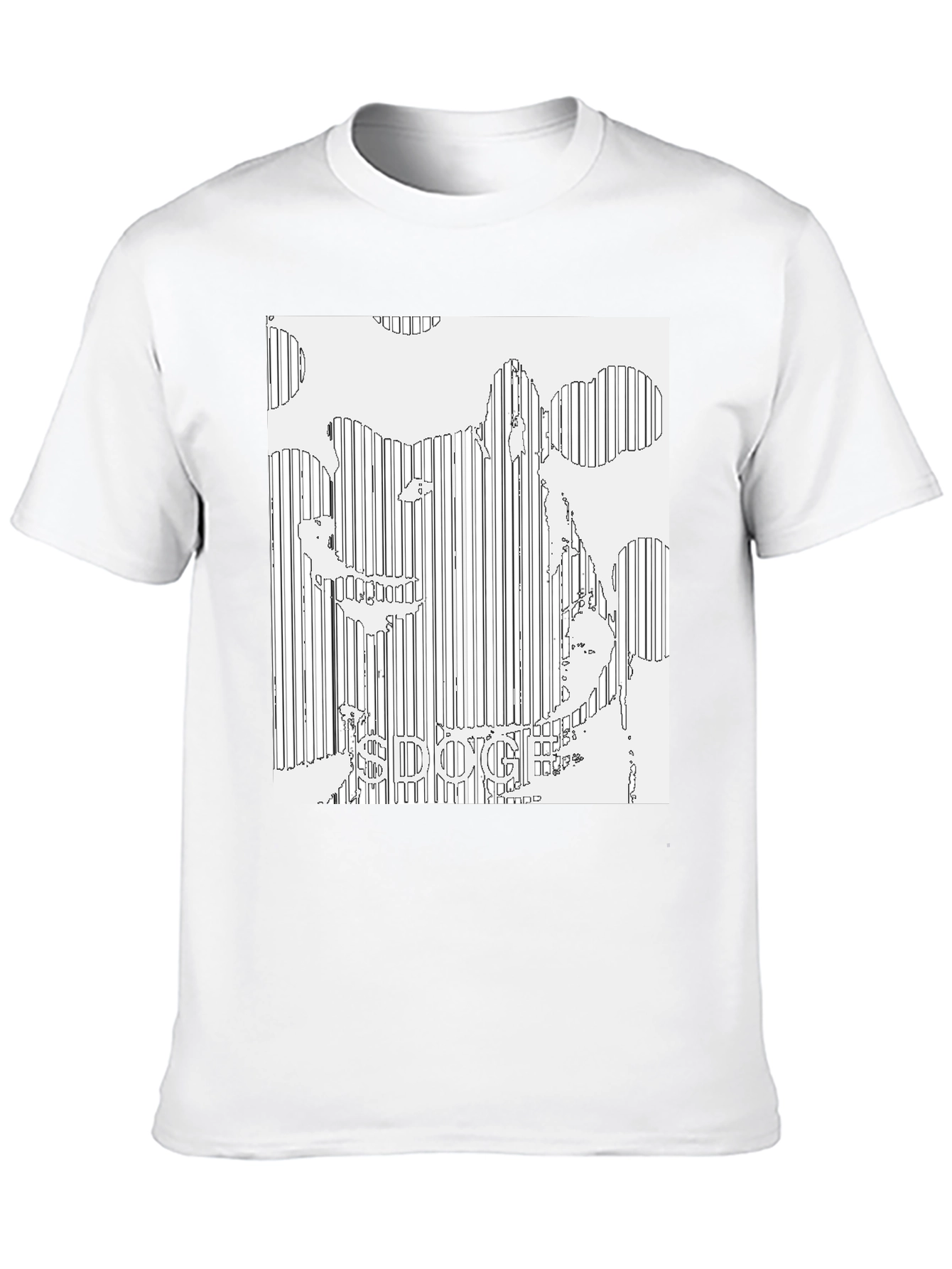 Doge Line Art Black T-Shirt