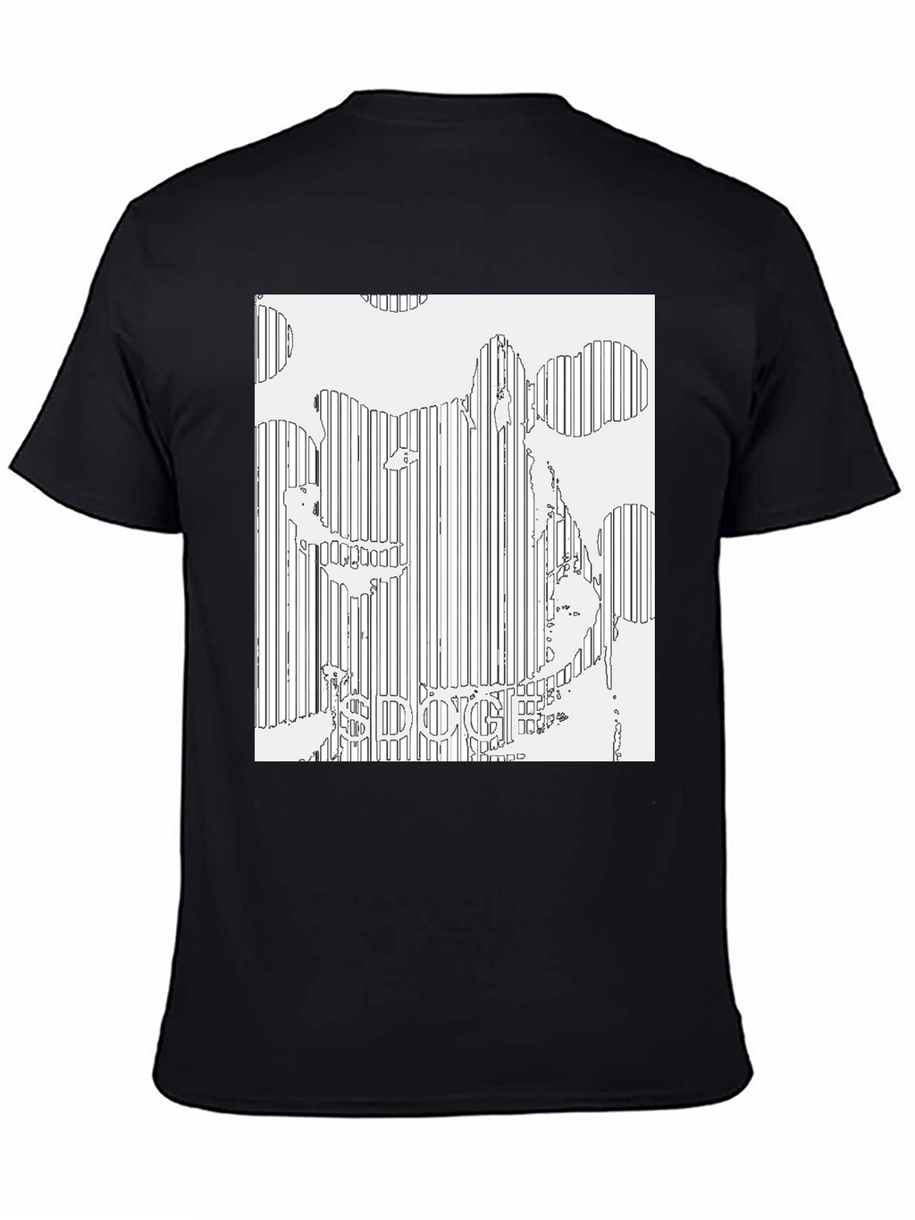 Doge Line Art Black T-Shirt