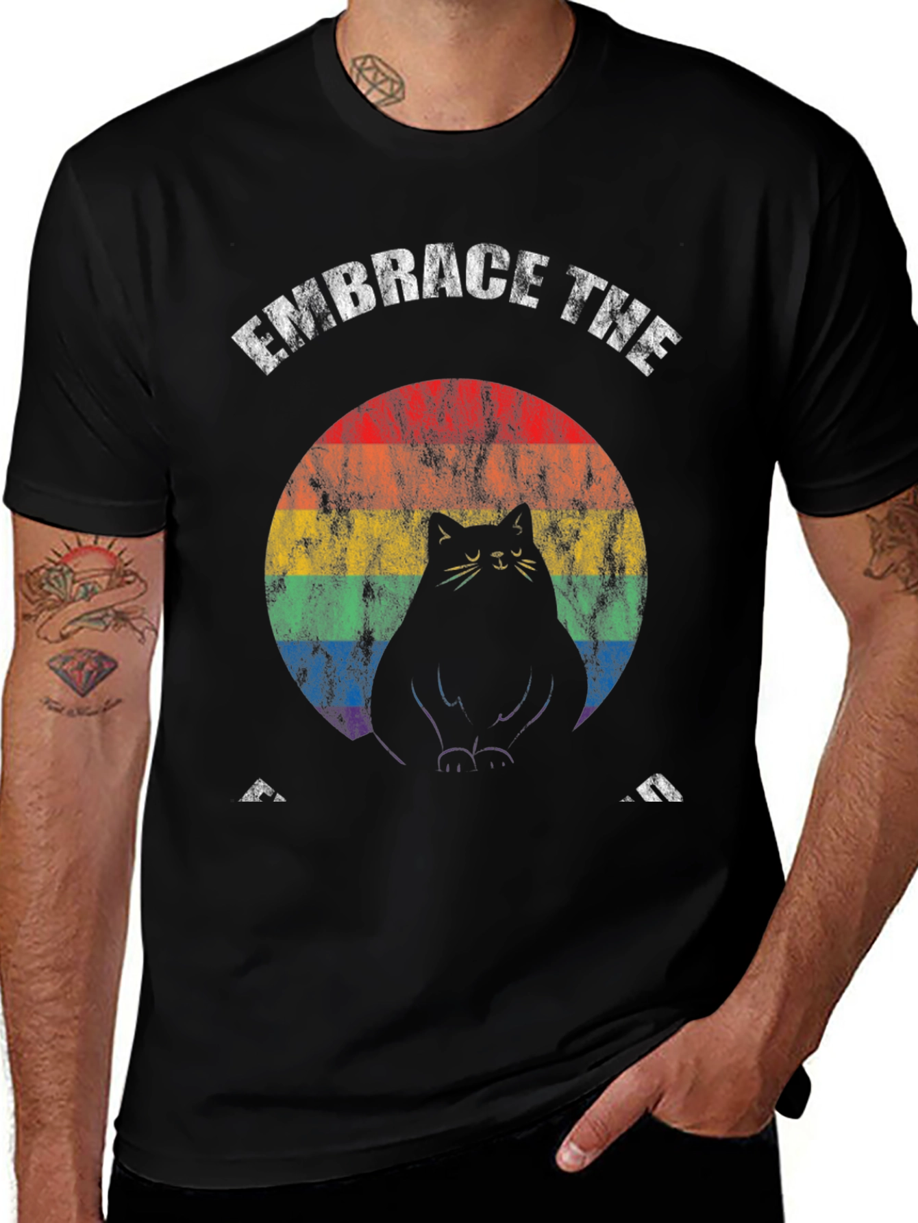 Embrace The Fat Cat Rainbow T-Shirt