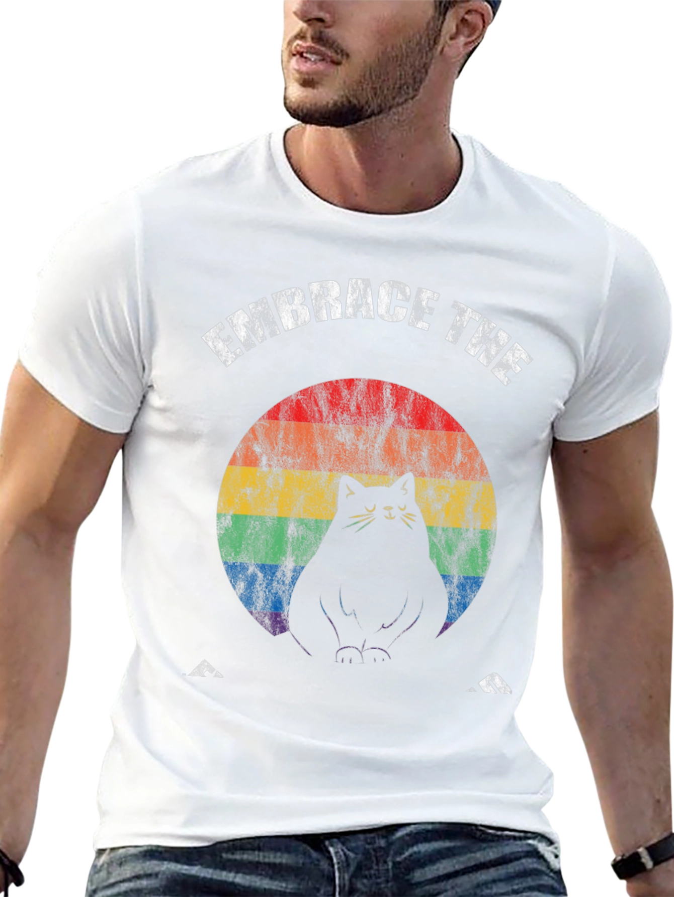 Embrace The Fat Cat Rainbow T-Shirt
