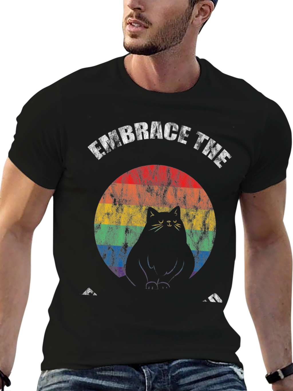 Embrace The Fat Cat Rainbow T-Shirt