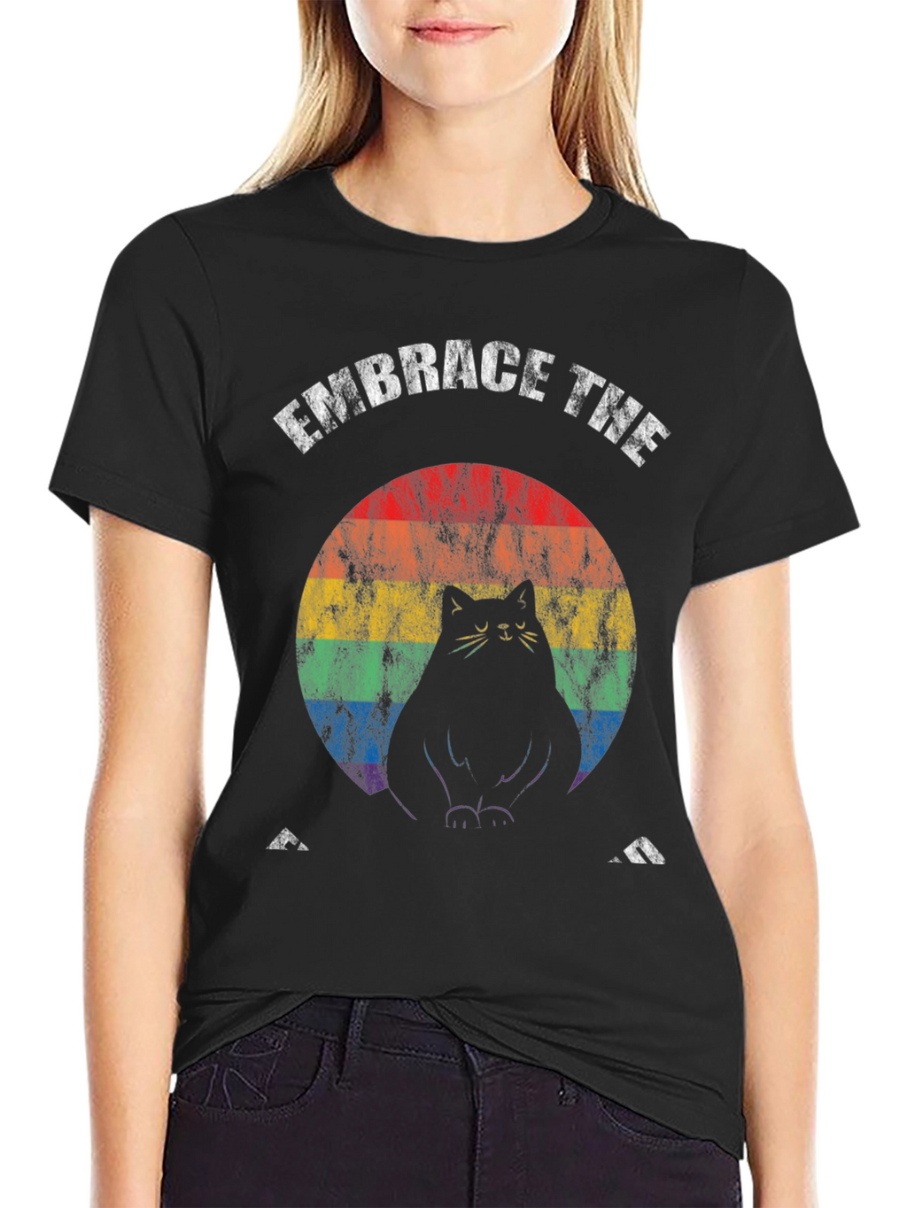 Embrace The Fat Cat Rainbow T-Shirt