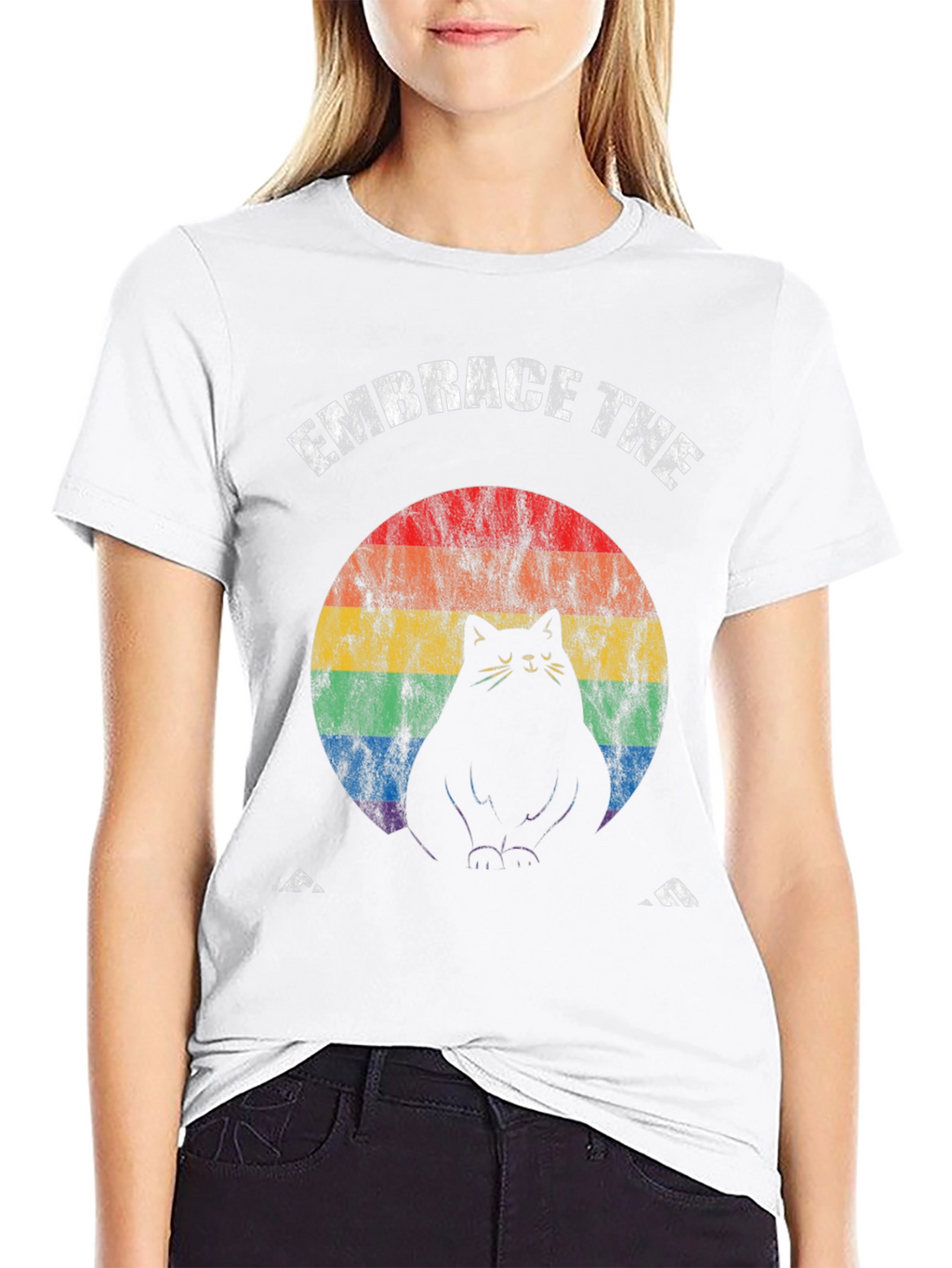Embrace The Fat Cat Rainbow T-Shirt