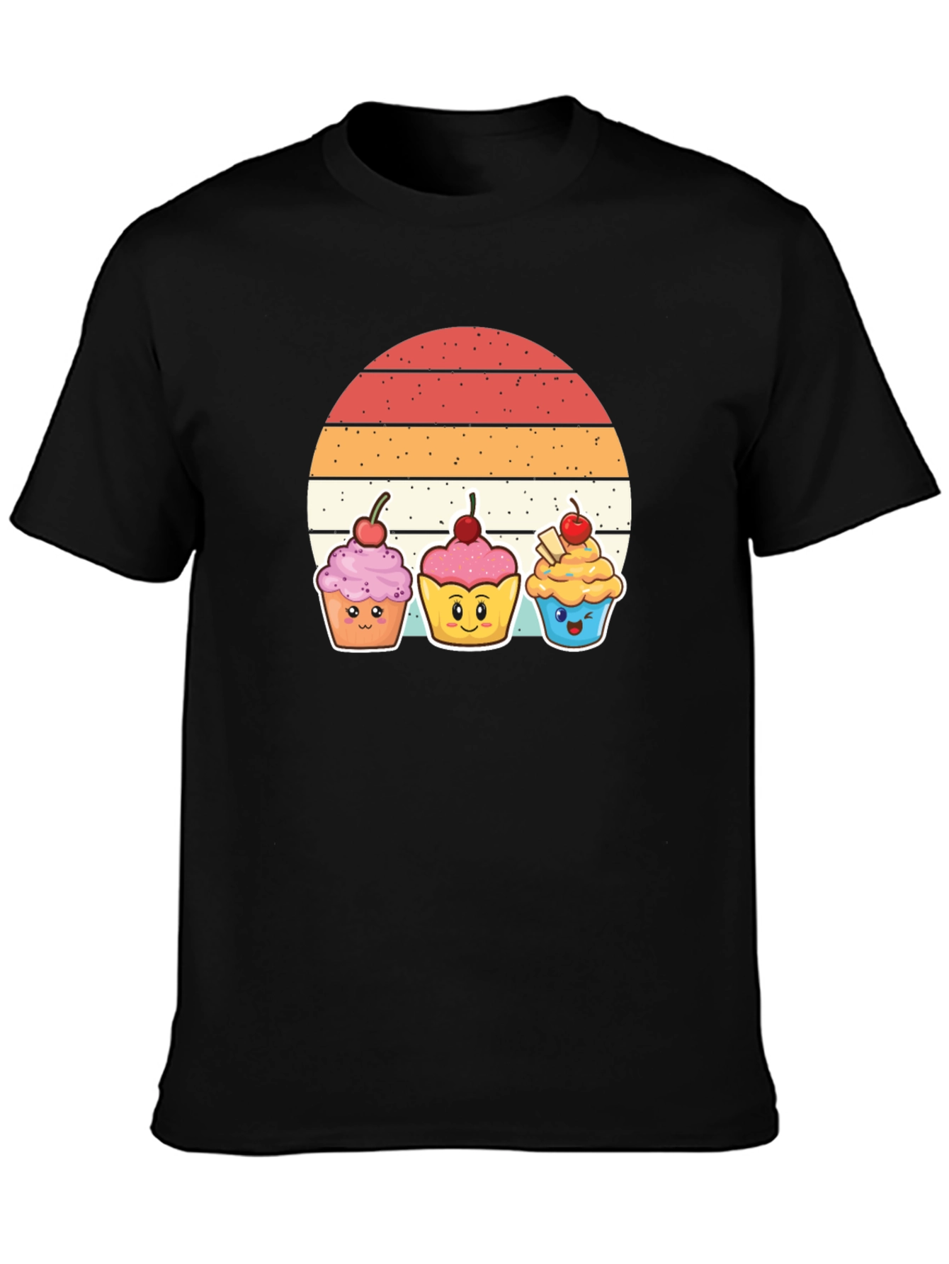 Cute Cupcake Sunset T-Shirt - Whimsical Graphic Tee