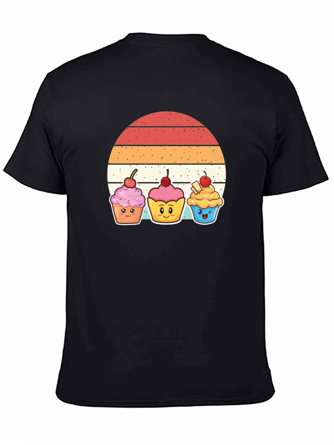 Cute Cupcake Sunset T-Shirt - Whimsical Graphic Tee