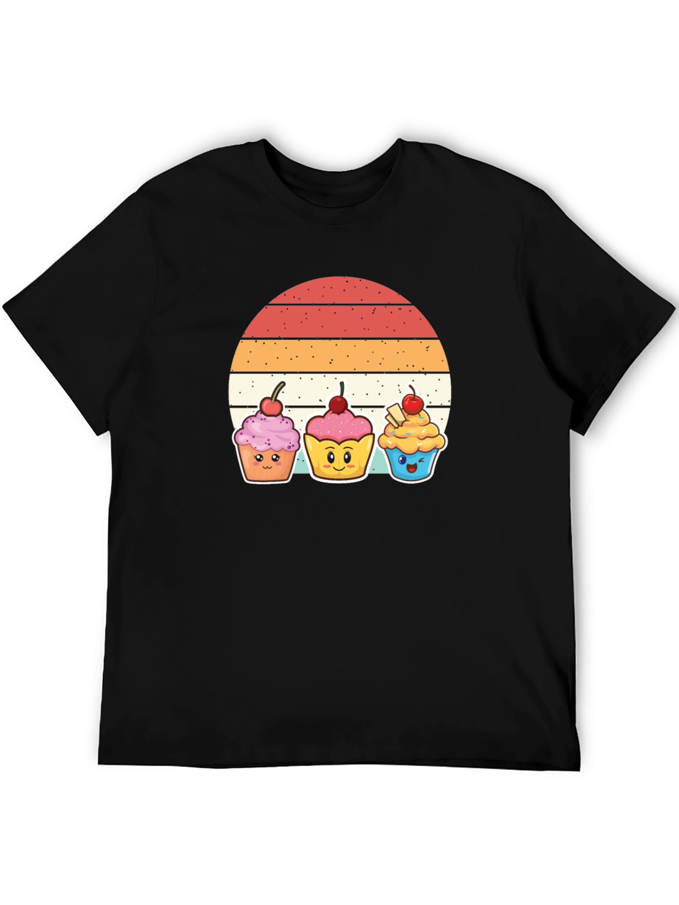 Cute Cupcake Sunset T-Shirt - Whimsical Graphic Tee