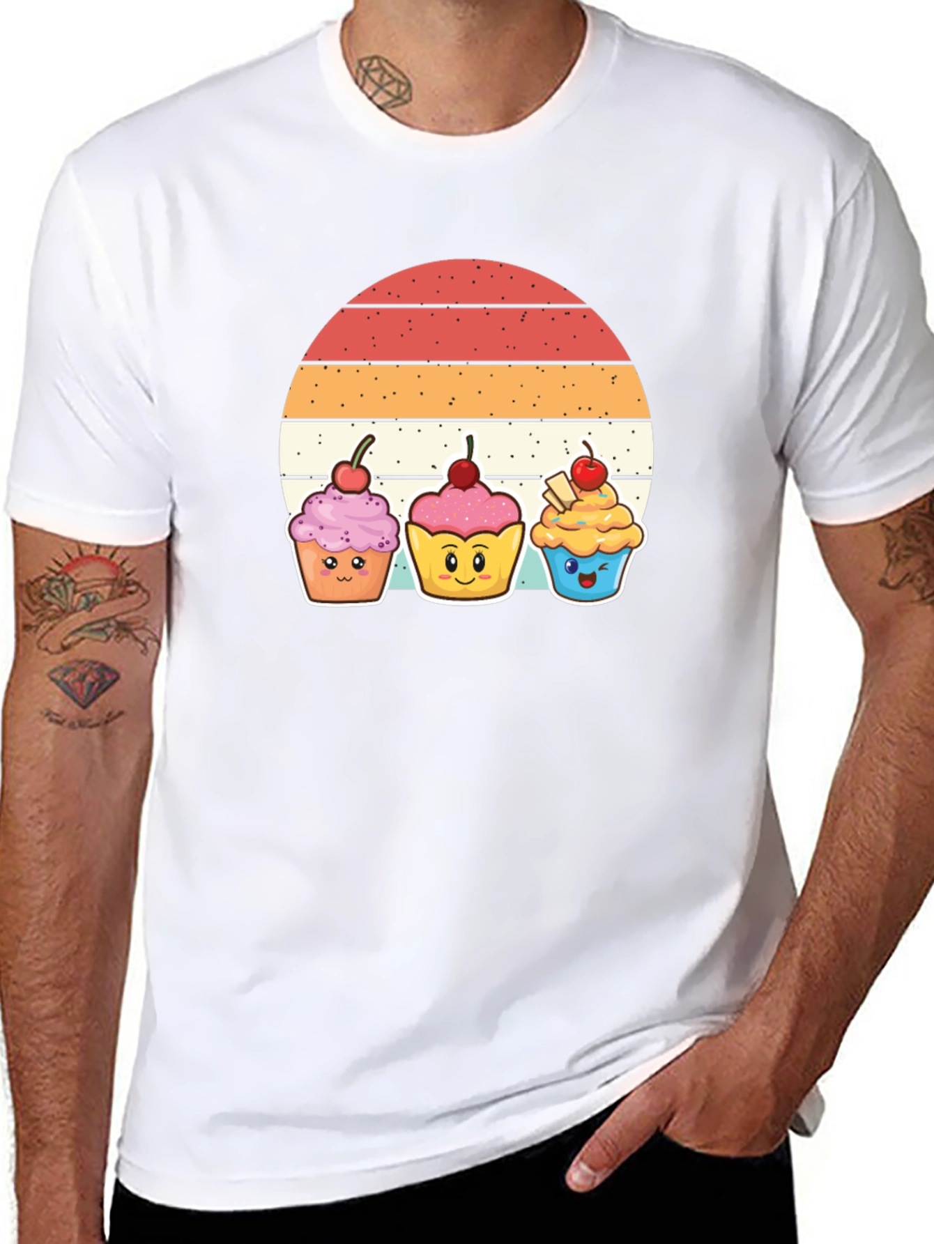 Cute Cupcake Sunset T-Shirt - Whimsical Graphic Tee