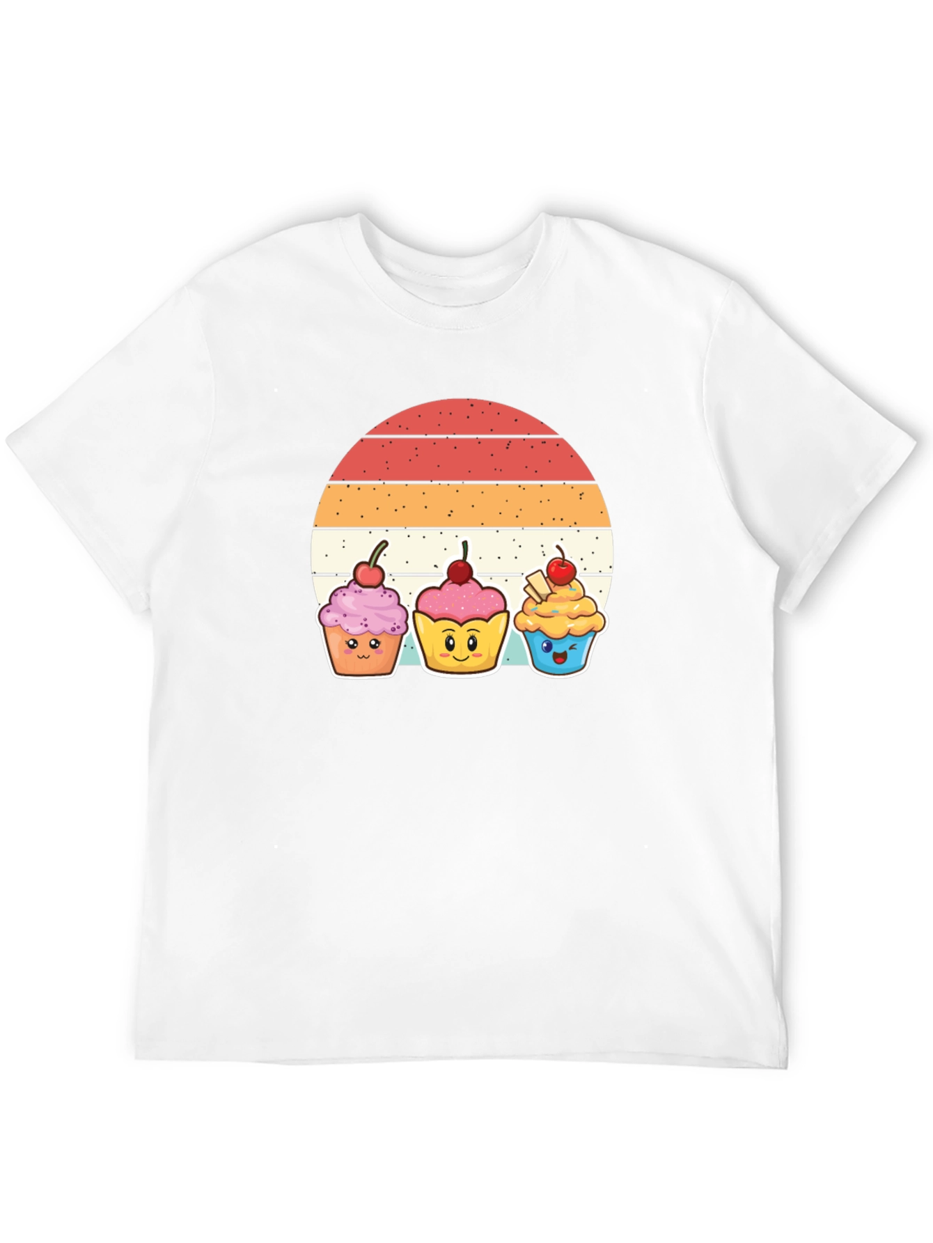 Cute Cupcake Sunset T-Shirt - Whimsical Graphic Tee