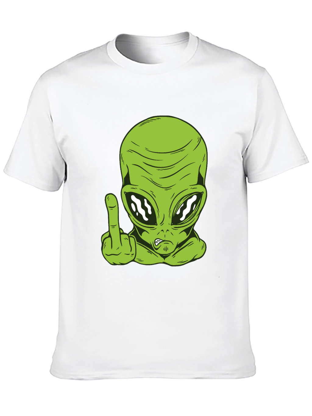 Alien Middle Finger Graphic Tee - Black