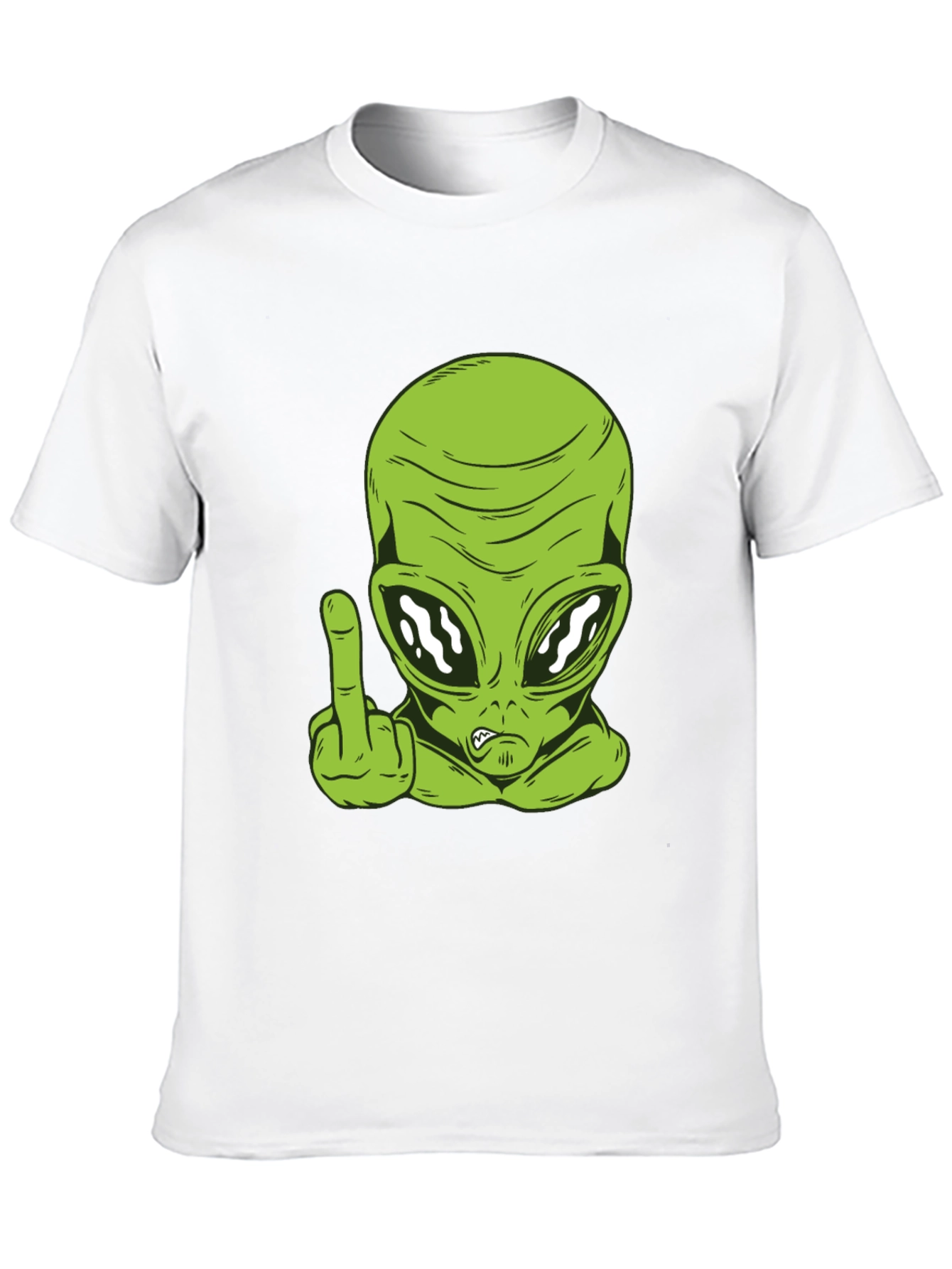 Alien Middle Finger Graphic Tee - Black