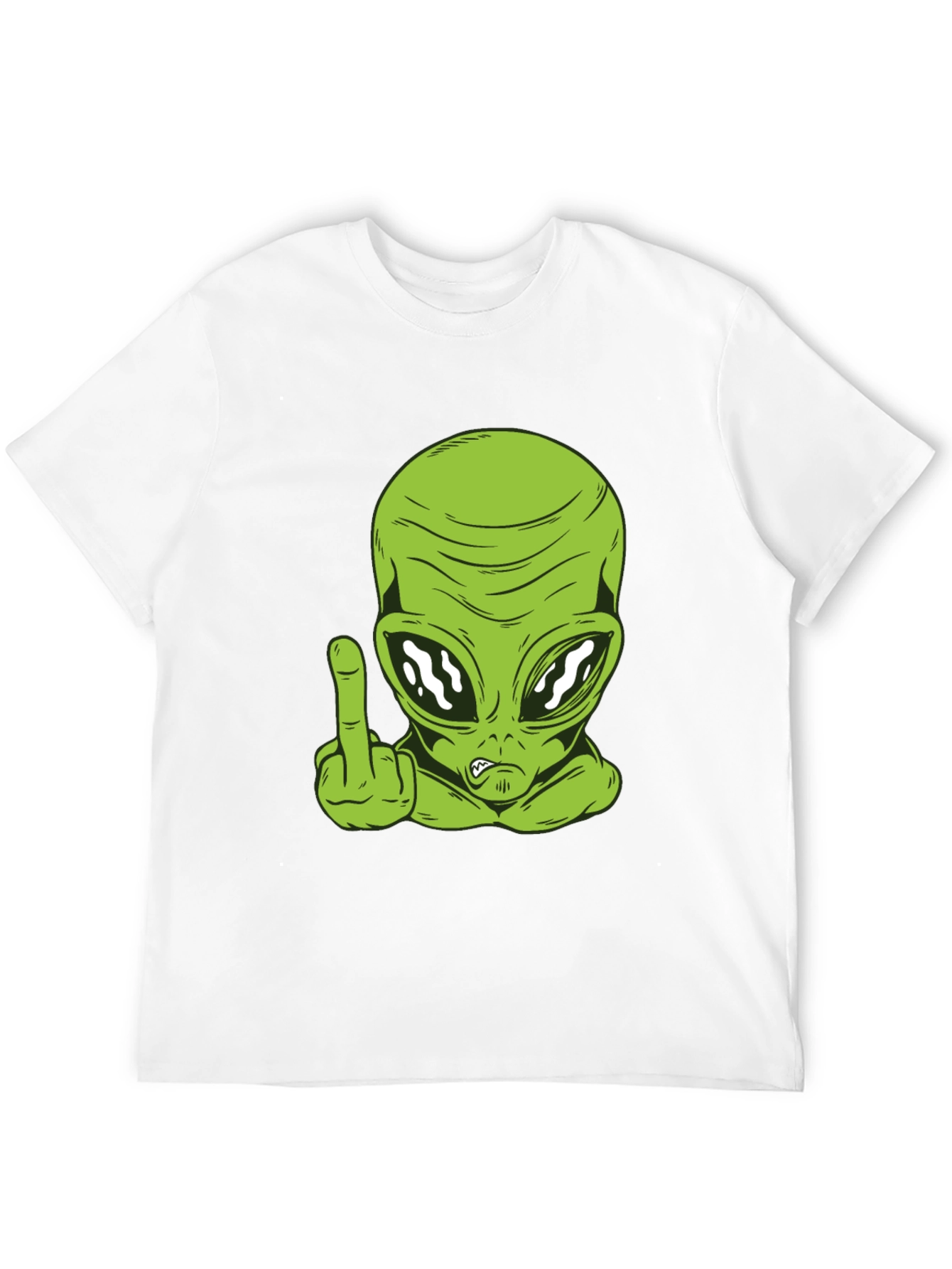 Alien Middle Finger Graphic Tee - Black