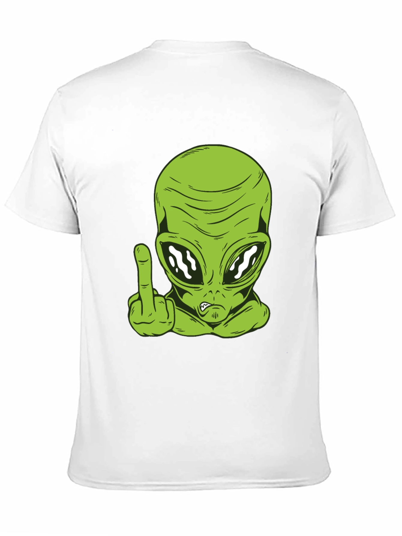 Alien Middle Finger Graphic Tee - Black