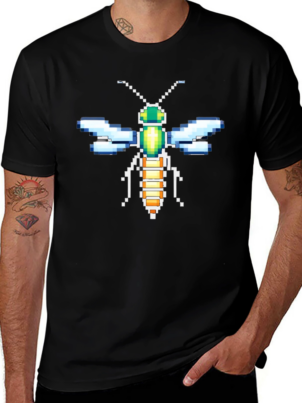 Pixel Art Dragonfly Graphic Tee