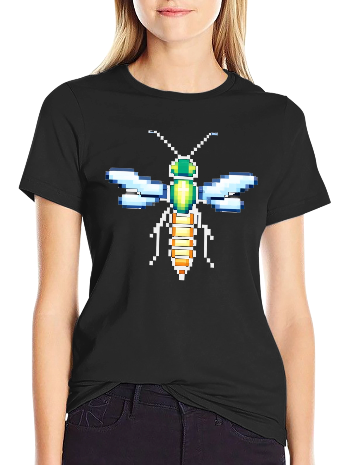 Pixel Art Dragonfly Graphic Tee
