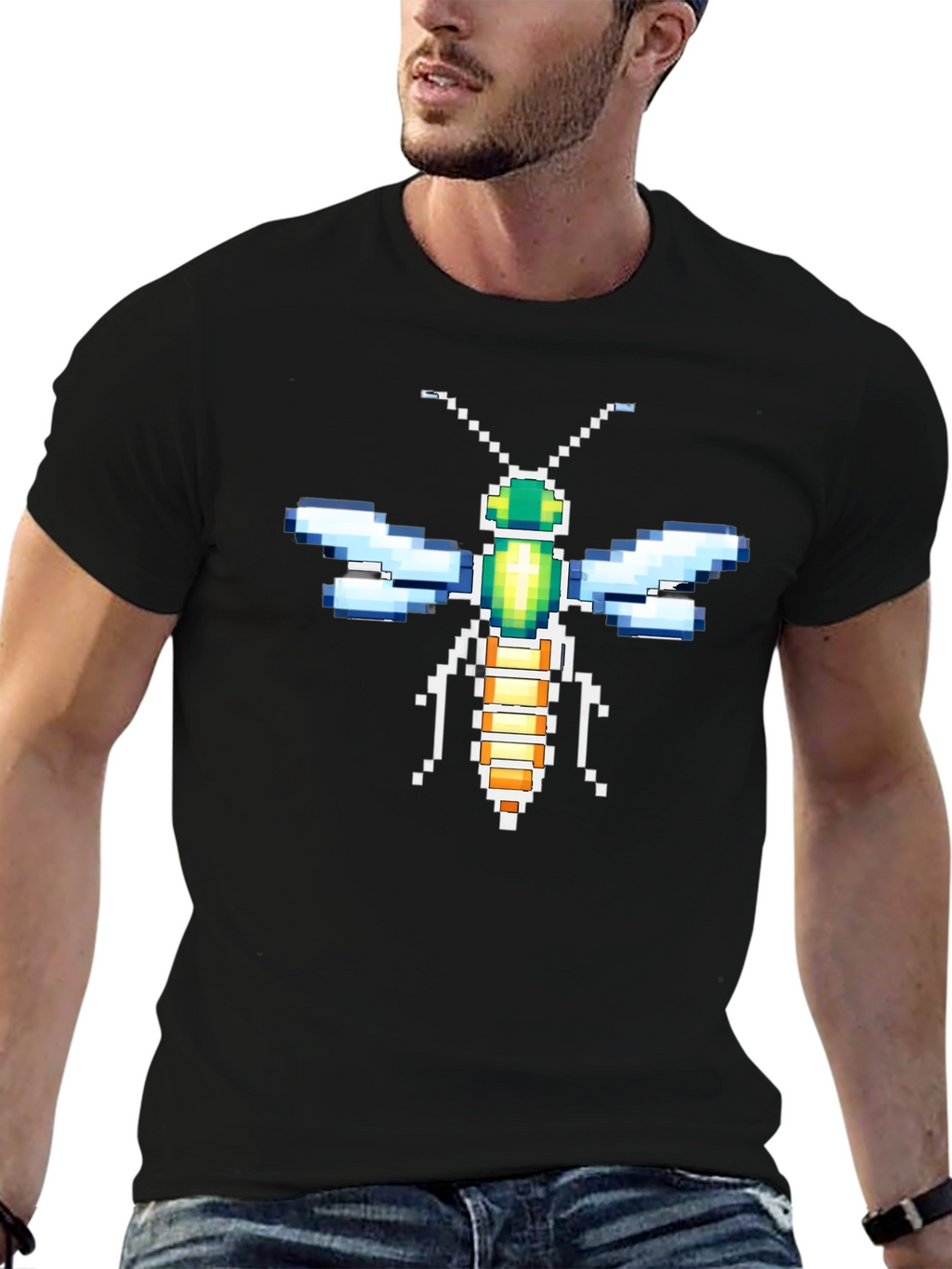 Pixel Art Dragonfly Graphic Tee