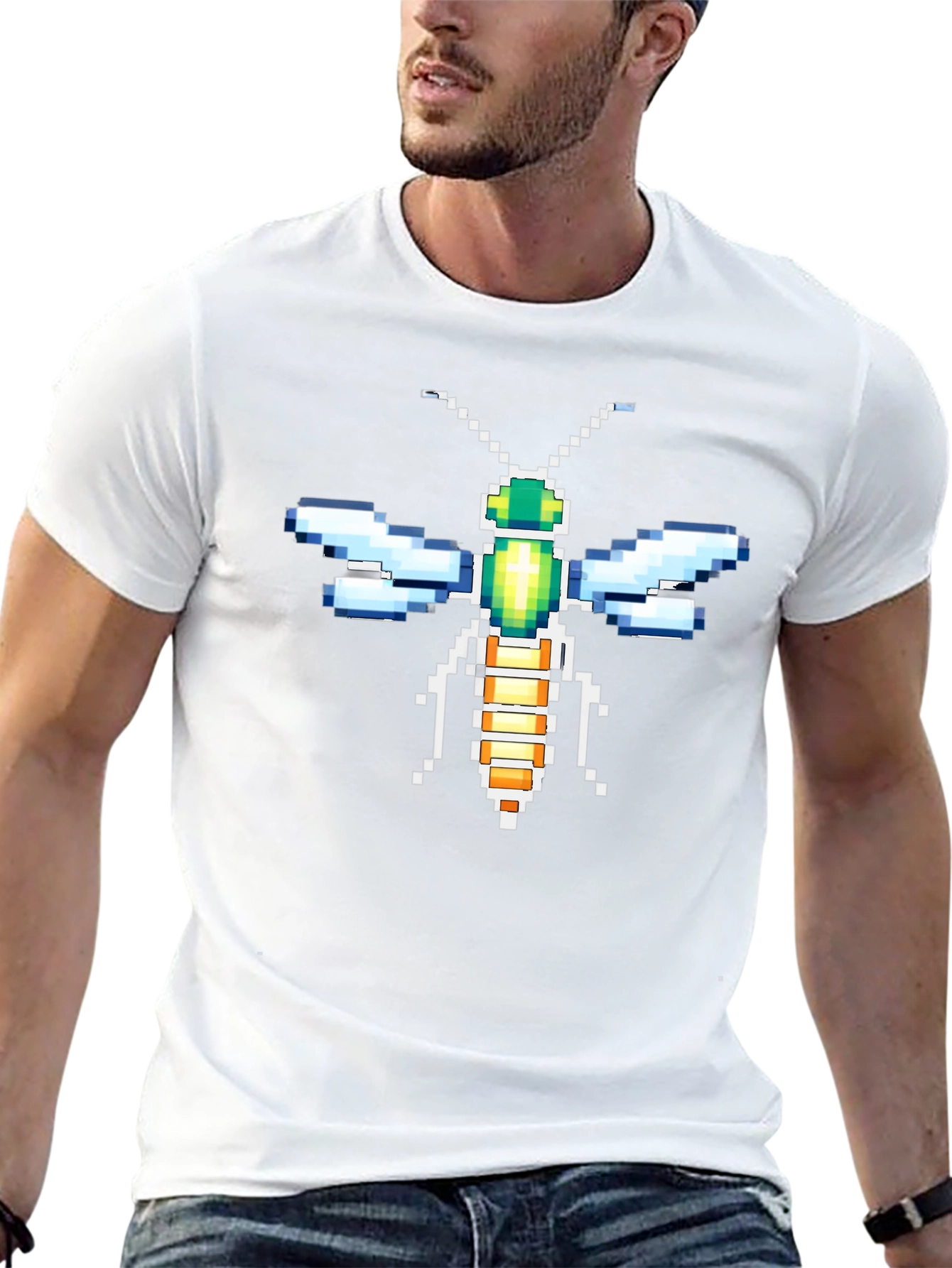 Pixel Art Dragonfly Graphic Tee