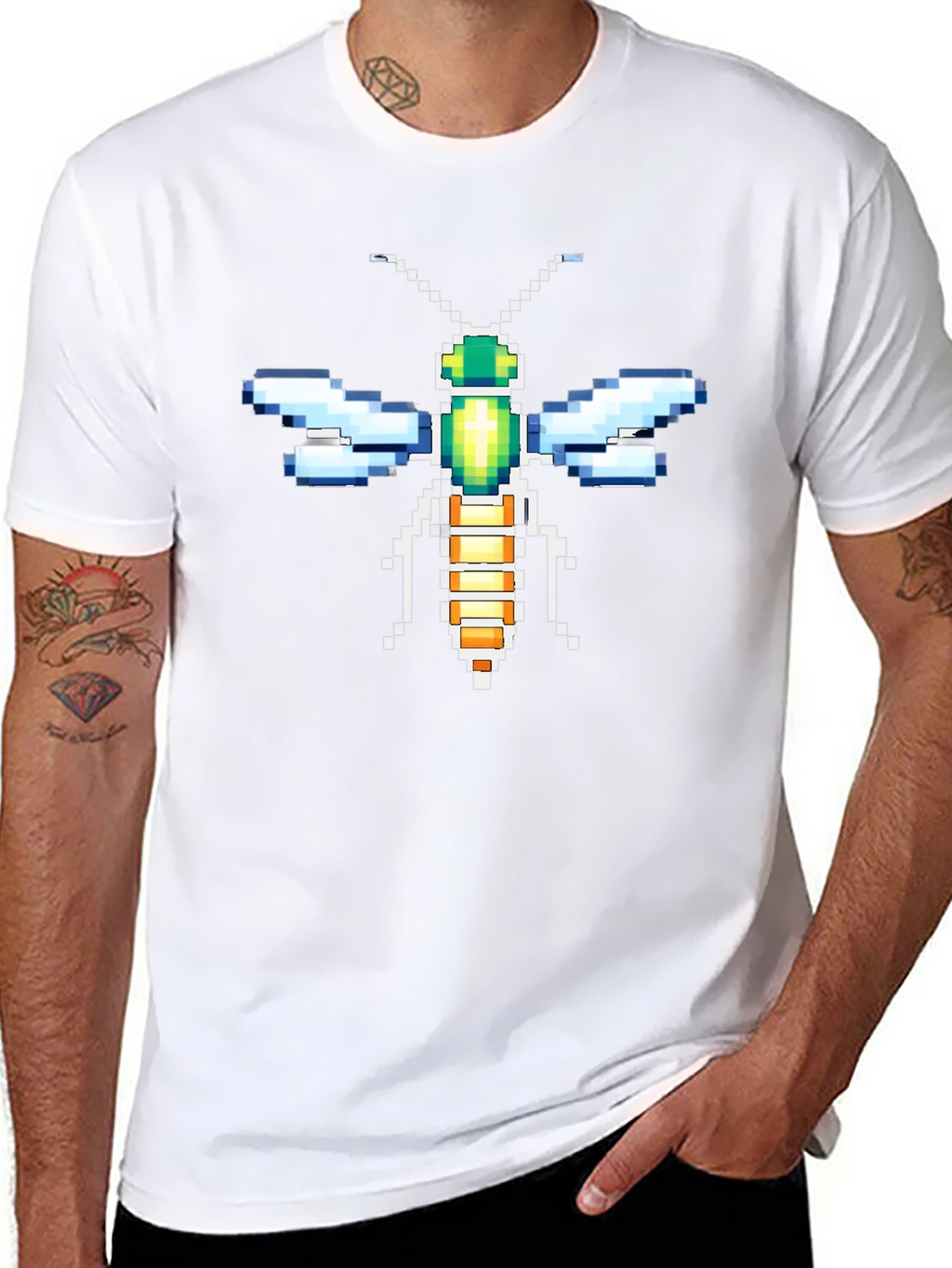Pixel Art Dragonfly Graphic Tee
