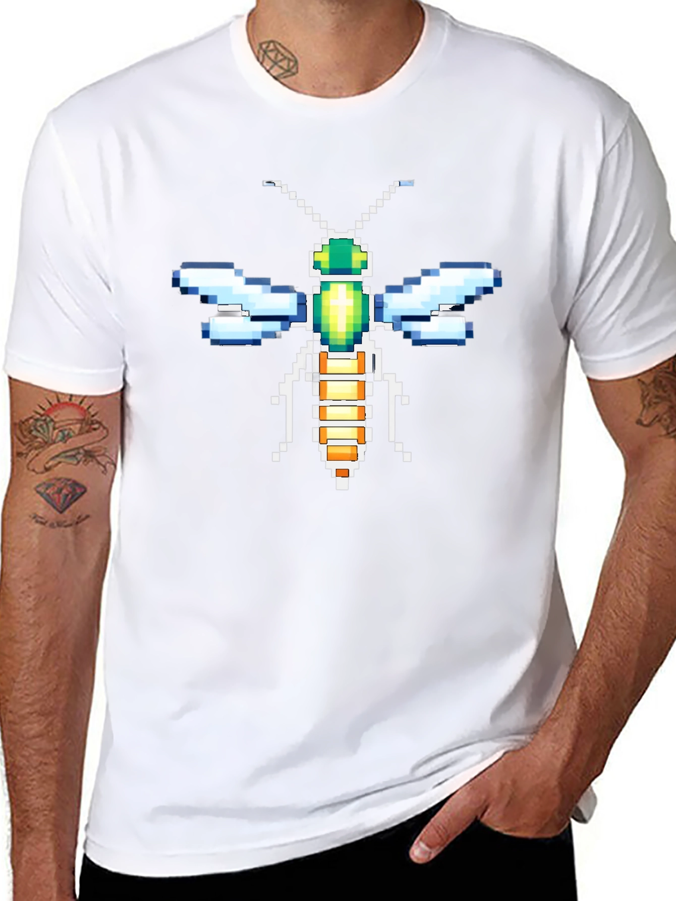 Pixel Art Dragonfly Graphic Tee