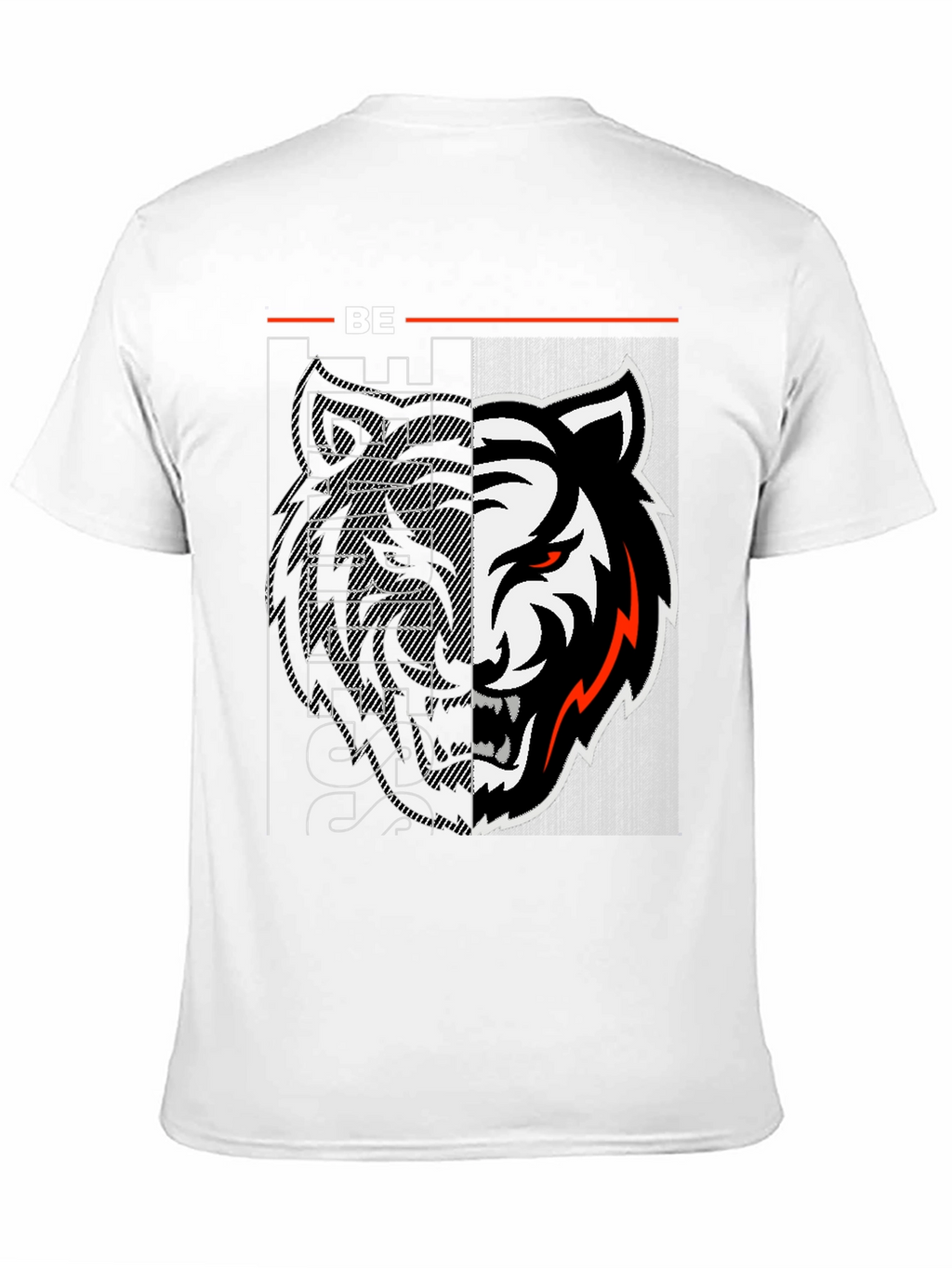 Edgy Tiger Graphic Print Black Tee
