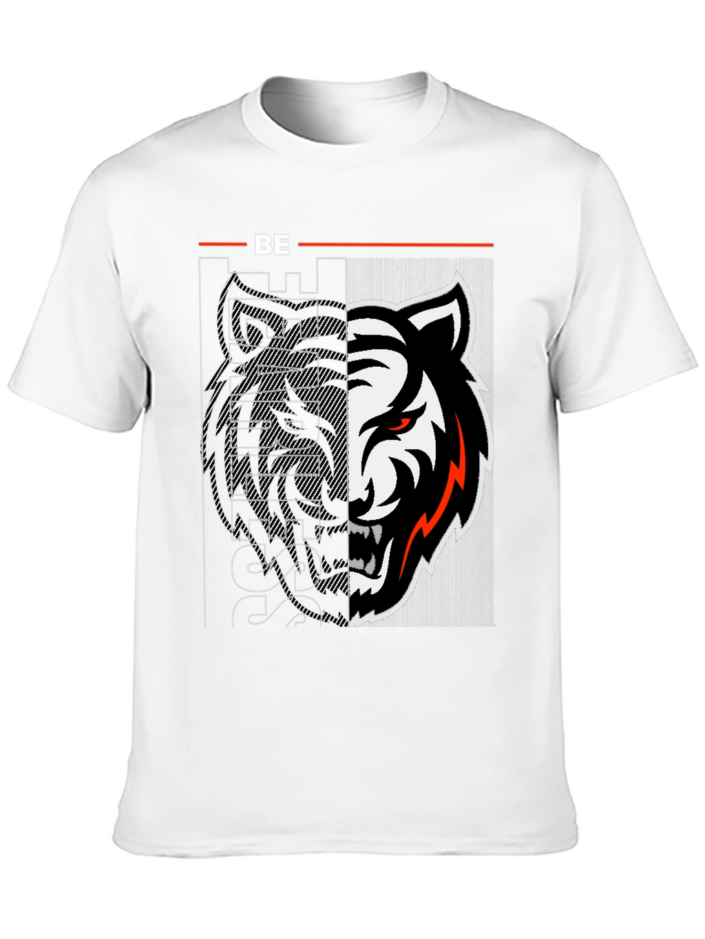 Edgy Tiger Graphic Print Black Tee
