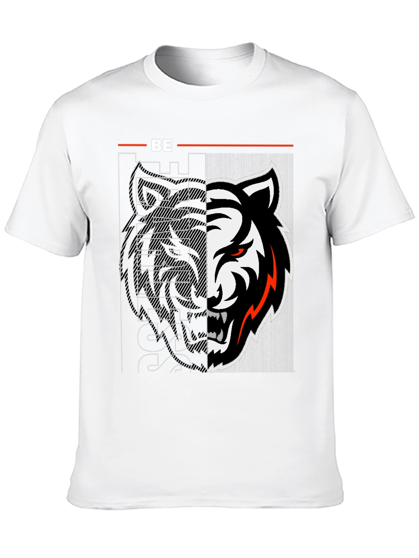 Edgy Tiger Graphic Print Black Tee