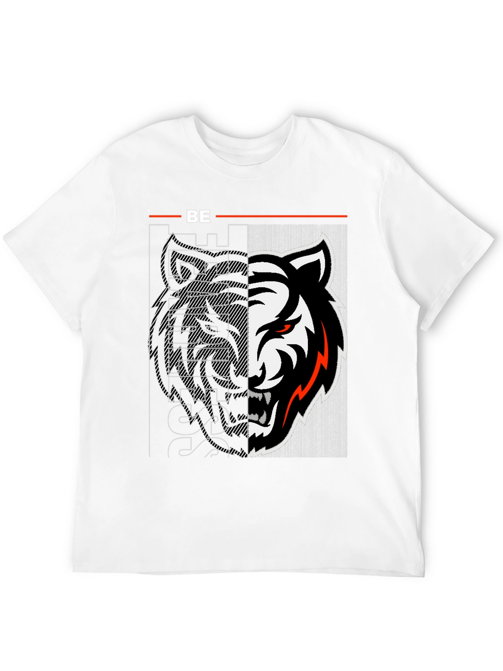 Edgy Tiger Graphic Print Black Tee