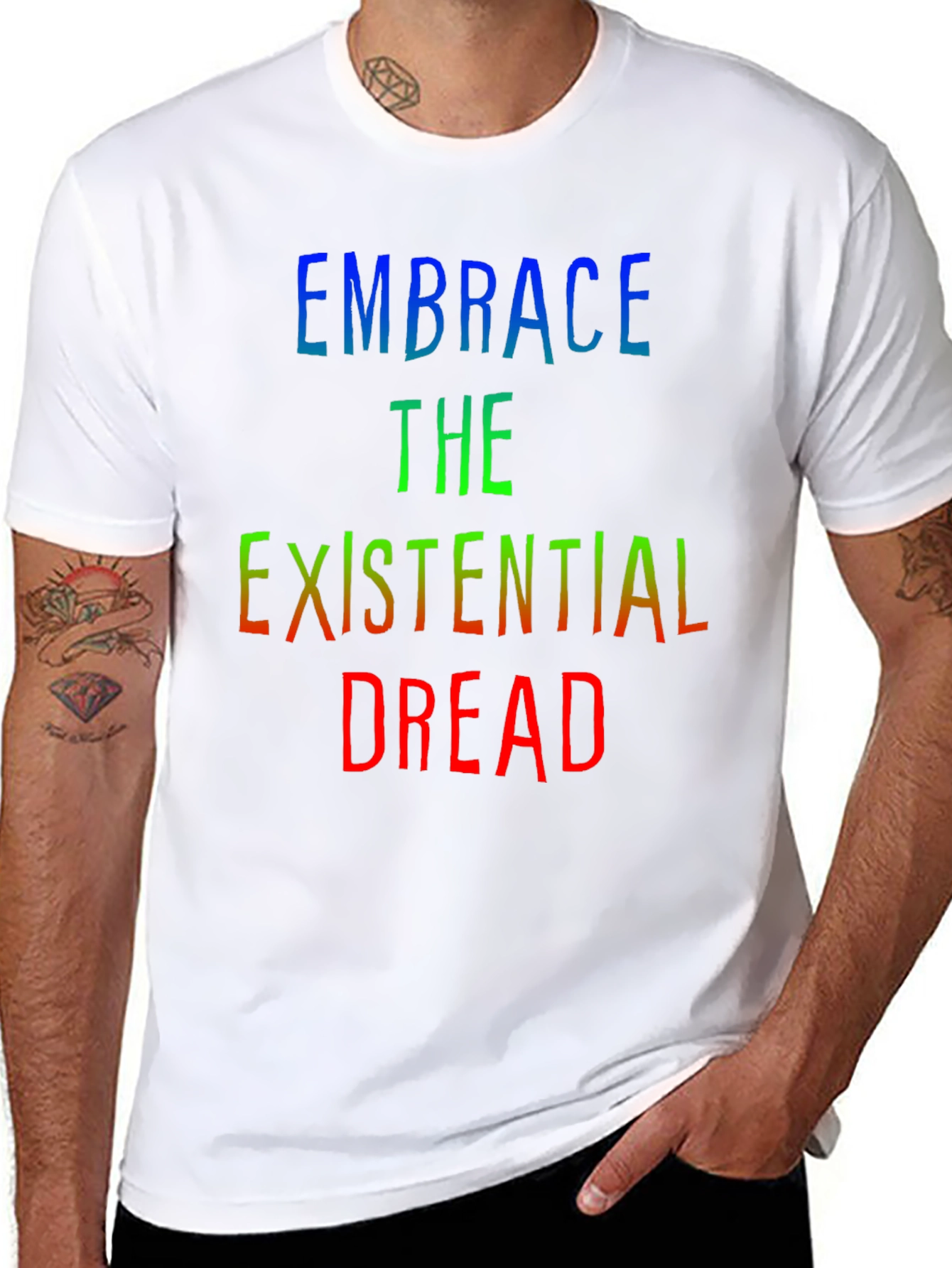 Embrace Existential Dread Tee - Black Graphic T-Shirt