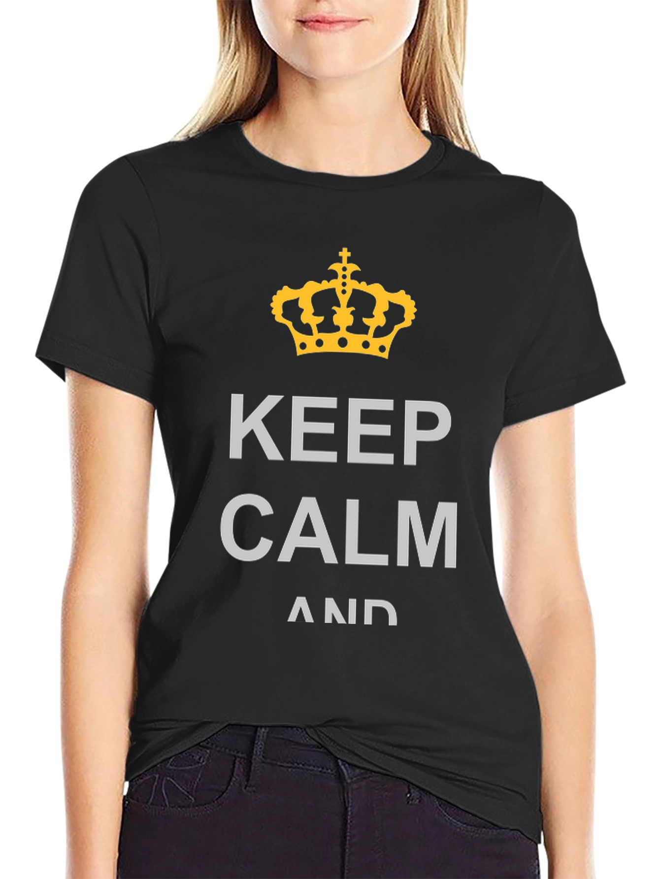 Keep Calm Graphic Tee - Black Cotton T-Shirt