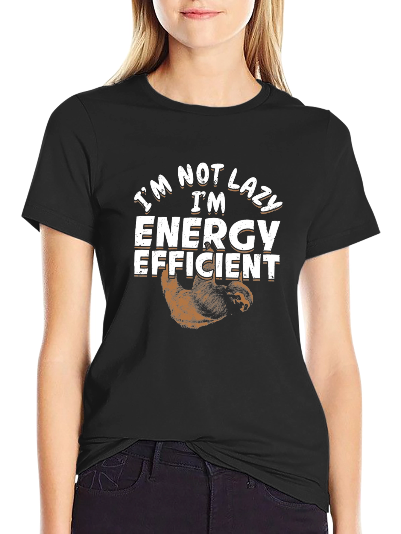 Im Not Lazy Im Energy Efficient Sloth Graphic Tee