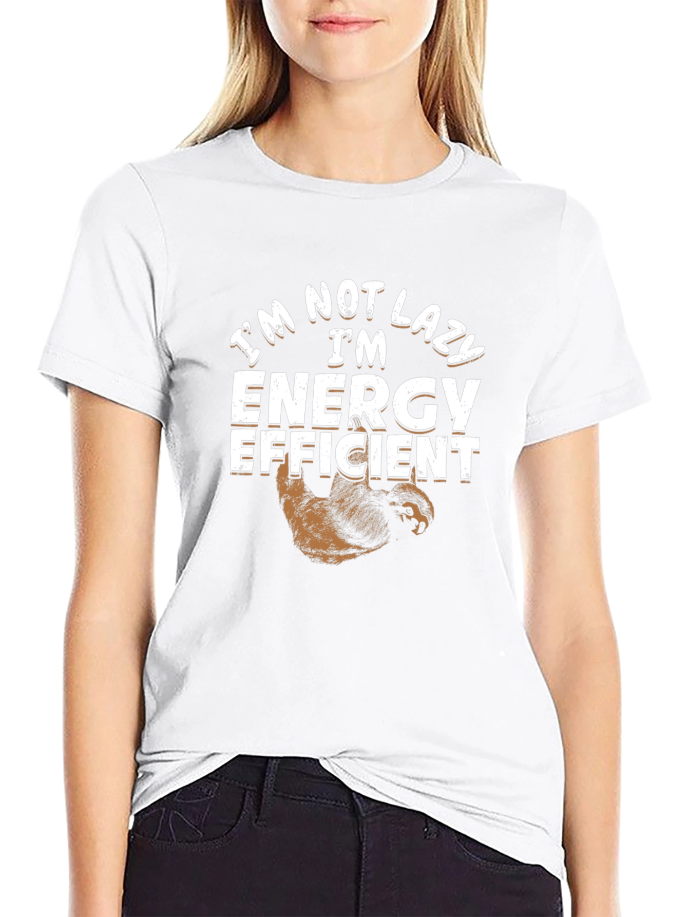 Im Not Lazy Im Energy Efficient Sloth Graphic Tee