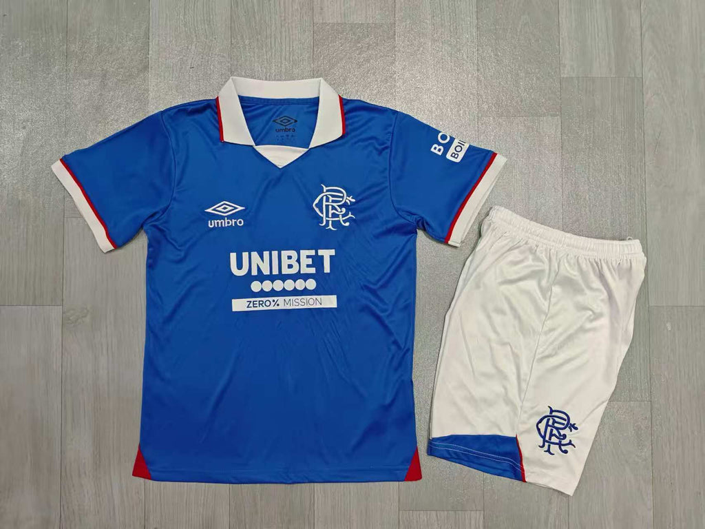 KIDS Rangers FC  Kit – Royal Blue Retro