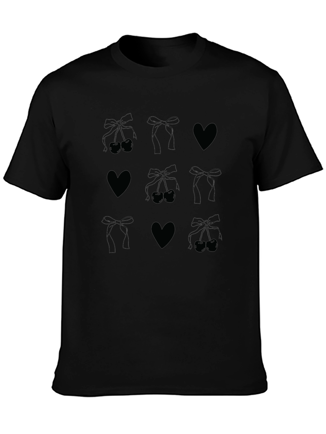 Black Heart & Messy Bun Tee