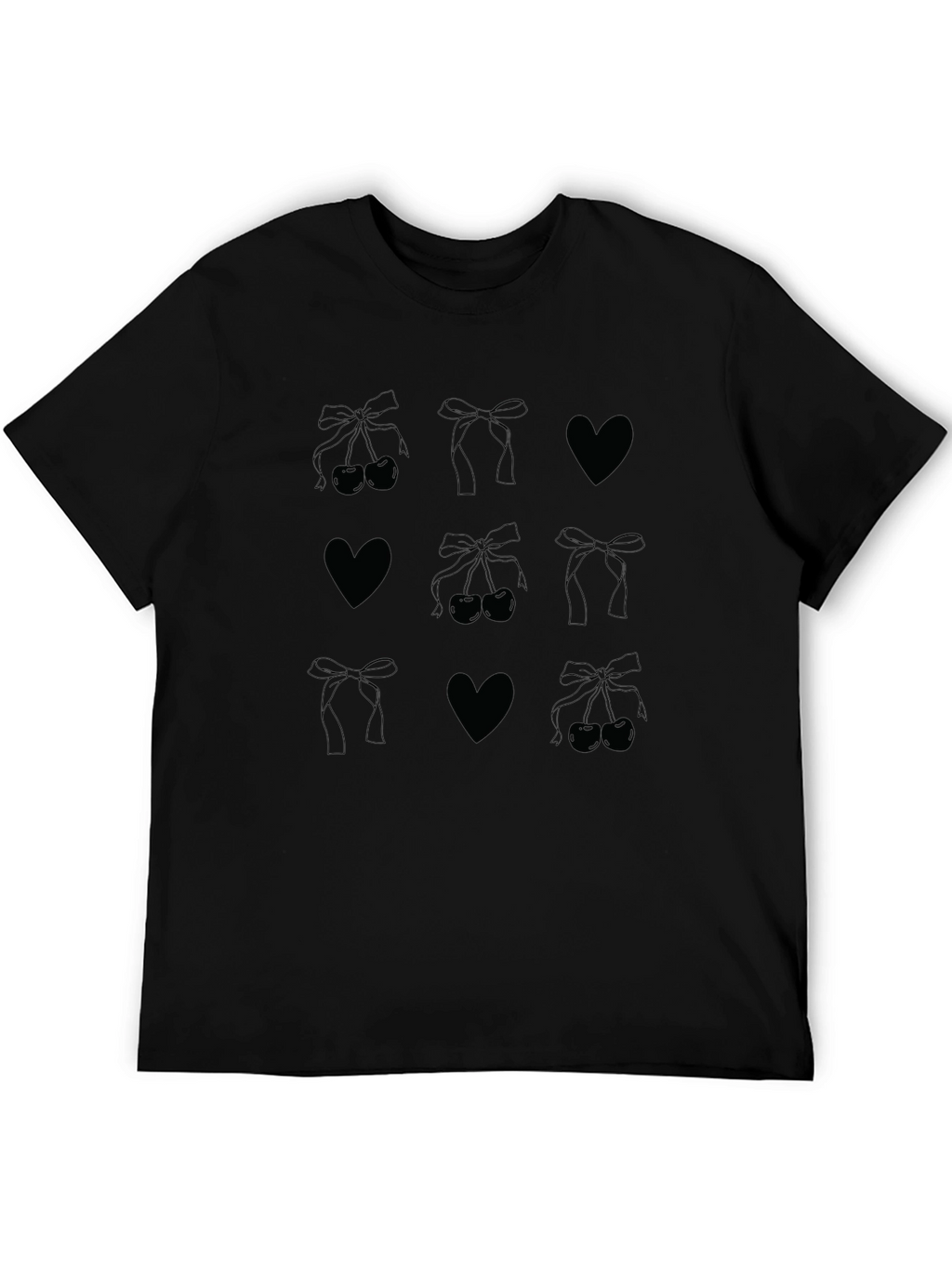 Black Heart & Messy Bun Tee