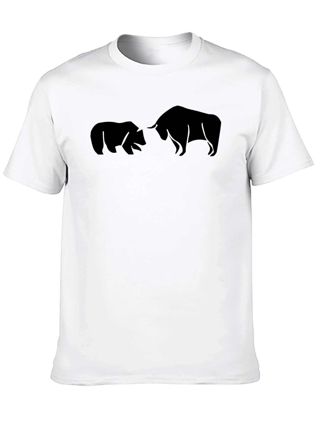 Bull vs Bear Graphic Tee - Black Cotton T-Shirt