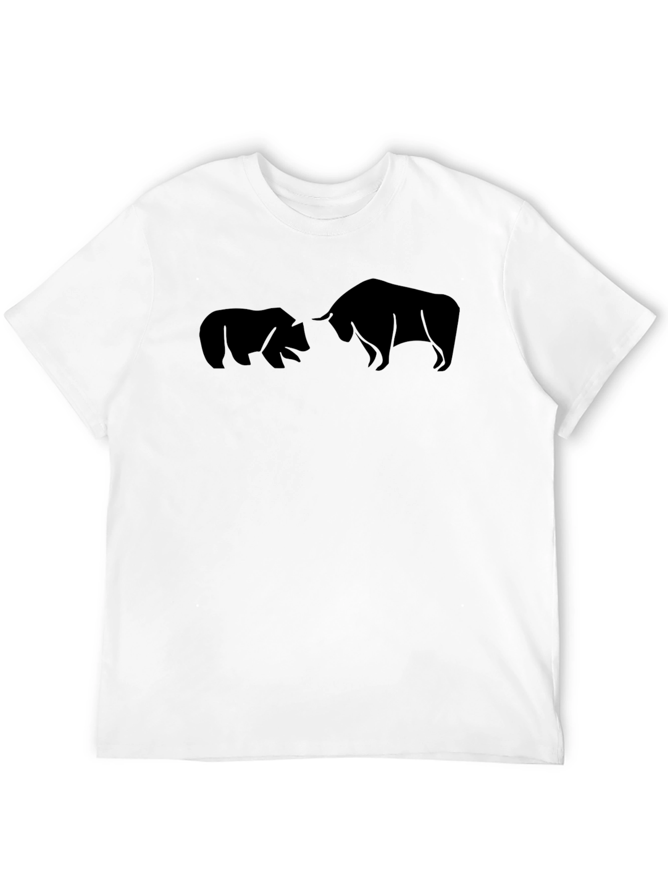 Bull vs Bear Graphic Tee - Black Cotton T-Shirt