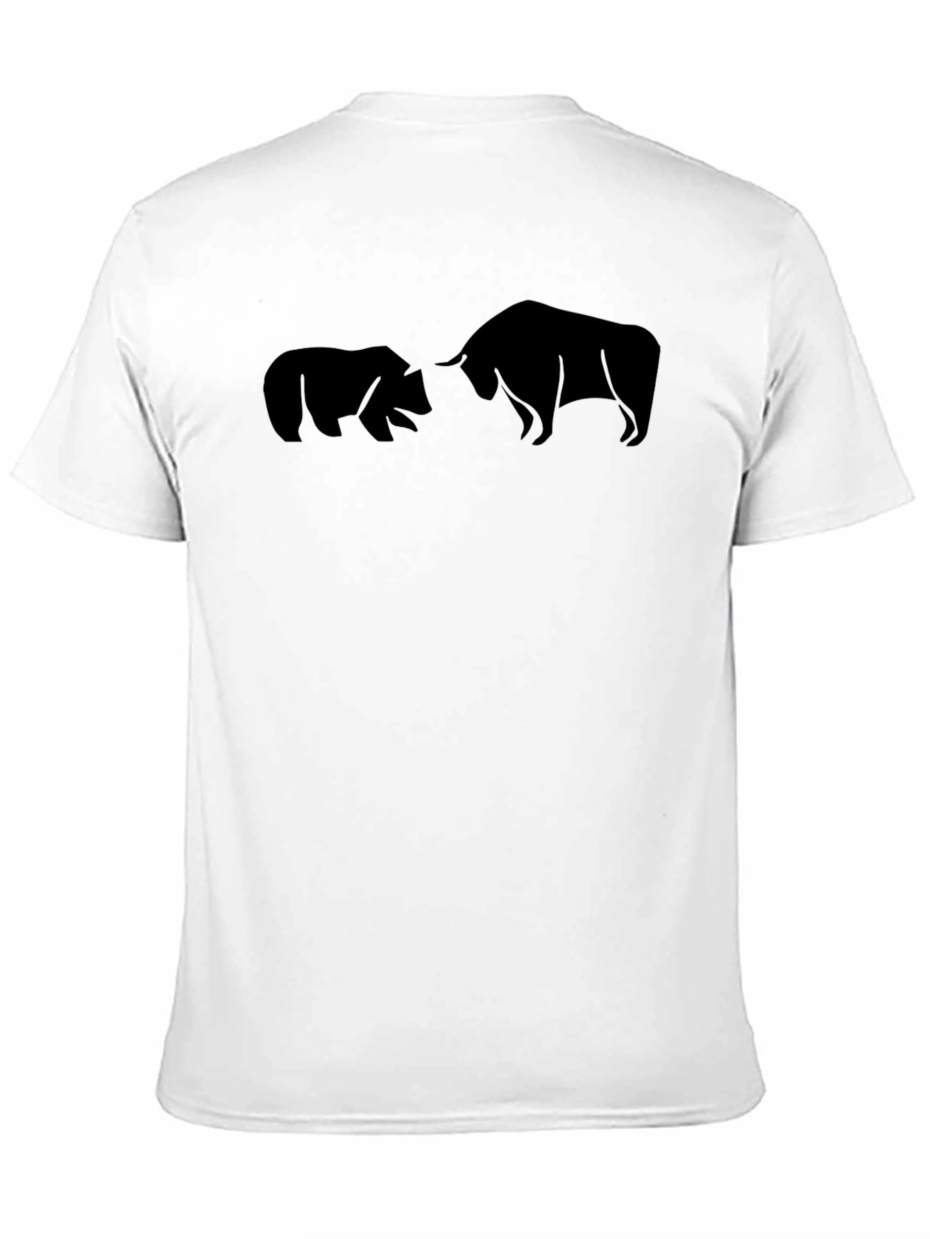 Bull vs Bear Graphic Tee - Black Cotton T-Shirt