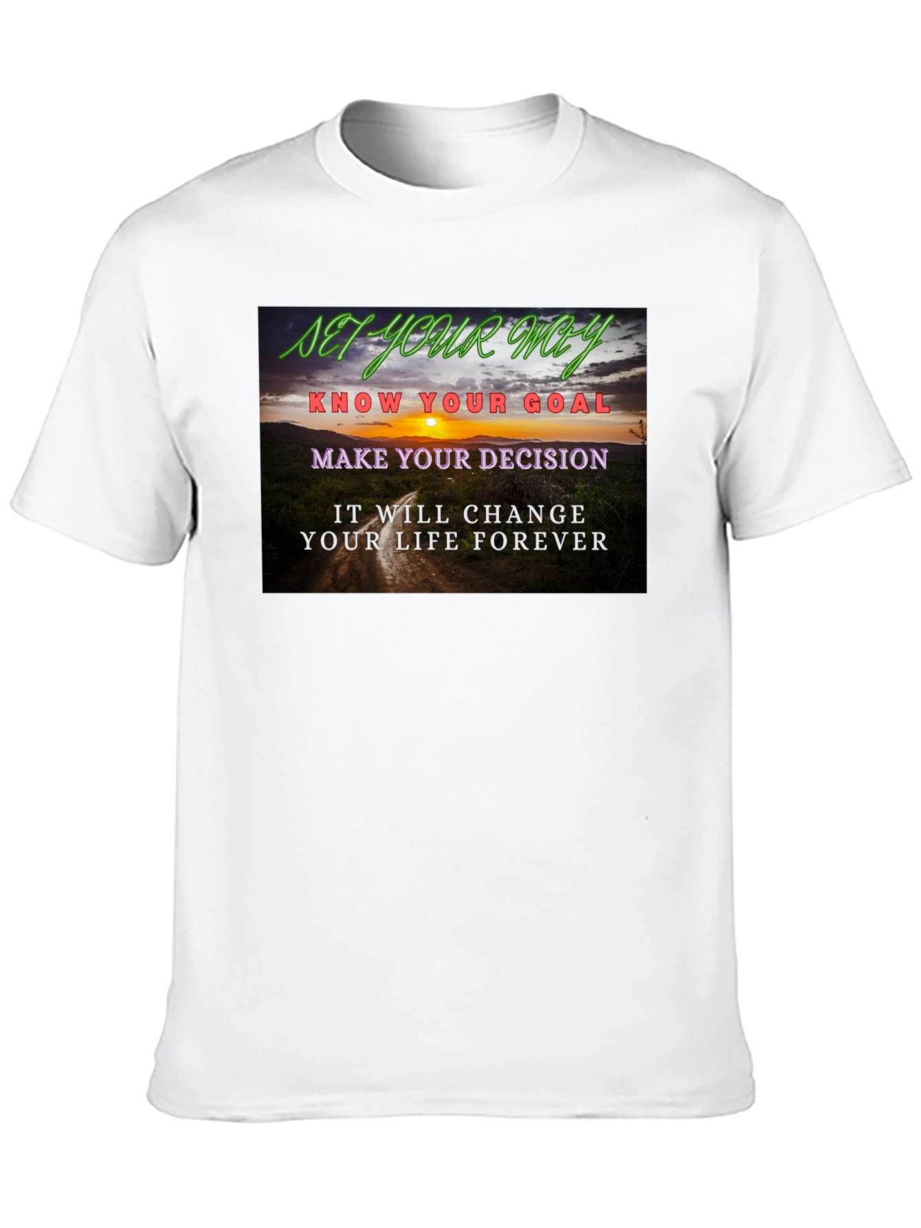 Motivational Quote Graphic Tee - Set Your Way