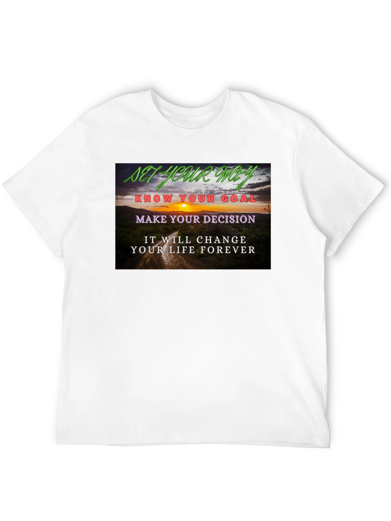 Motivational Quote Graphic Tee - Set Your Way