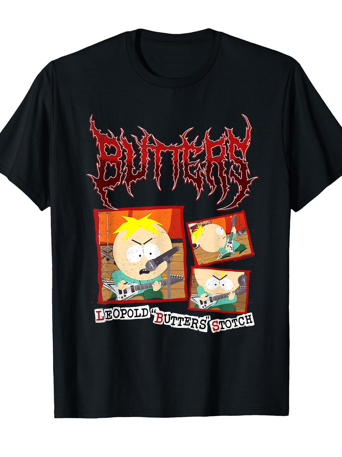 South Park Leopold Butters Stotch Heavy Metal Band Cartoon T-Shirt